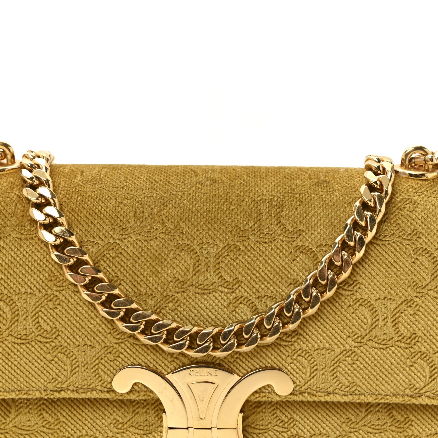 Velvet Triomphe Chain Shoulder Bag Gold - Image 8