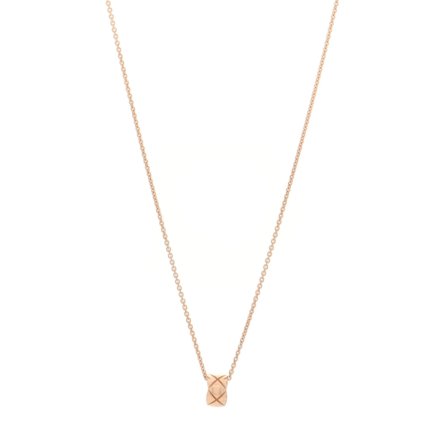 18K Beige Gold Coco Crush Round Pendant Necklace
