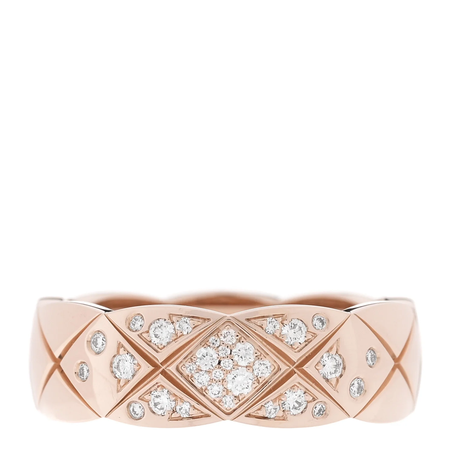 18K Beige Gold Diamond Small Coco Crush Ring 55 7.25