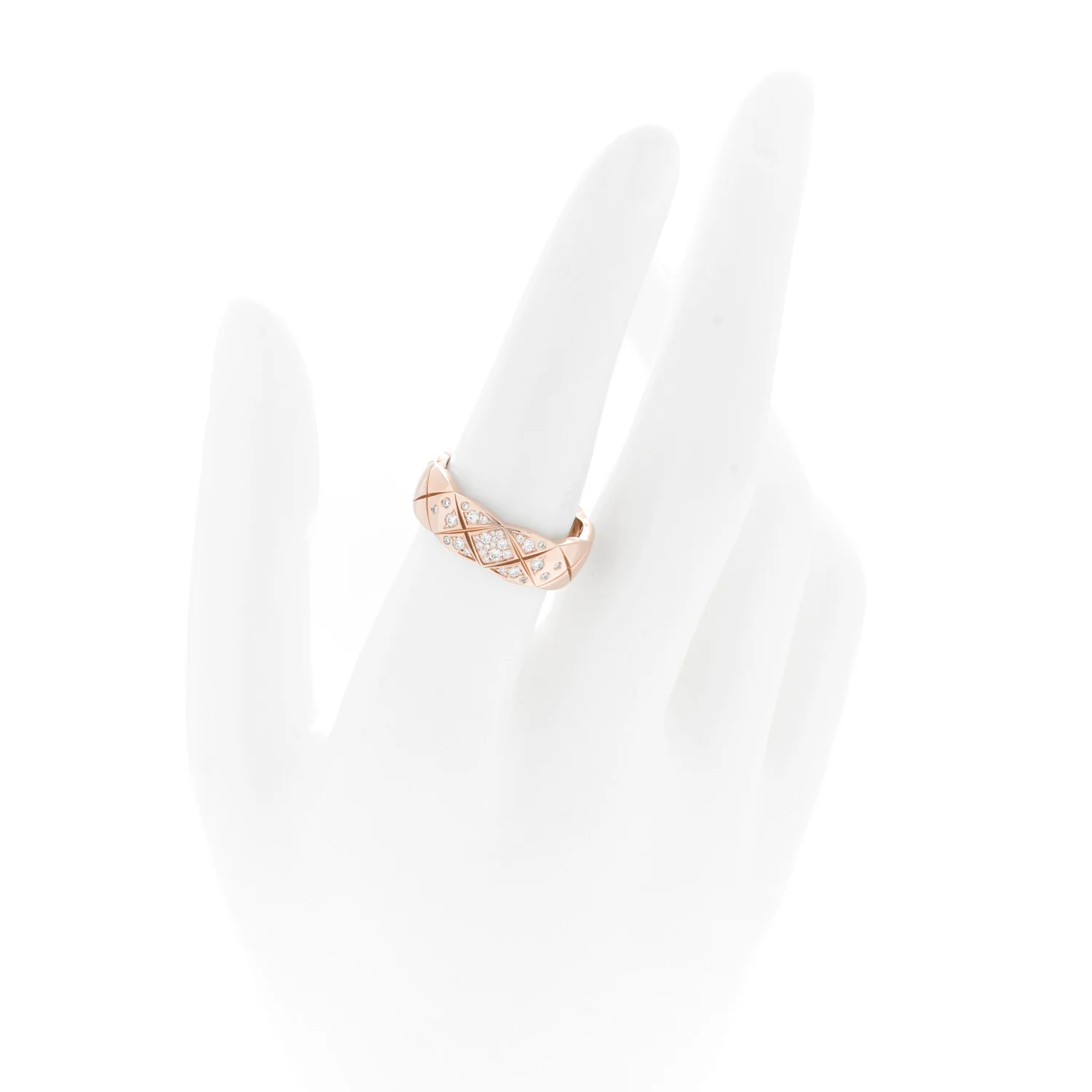 18K Beige Gold Diamond Small Coco Crush Ring 55 7.25 - Image 2