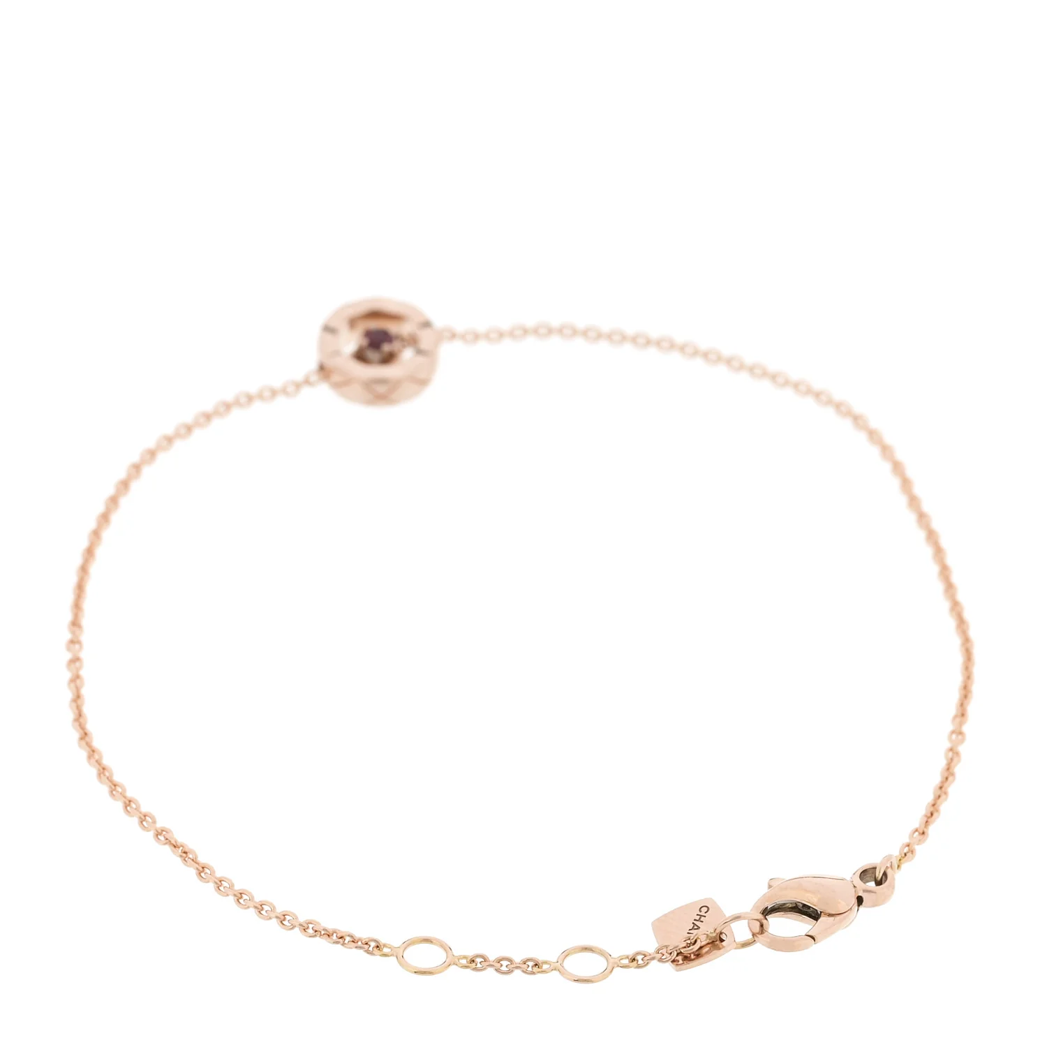 18K Beige Gold Ruby Coco Crush Station Bracelet - Image 2