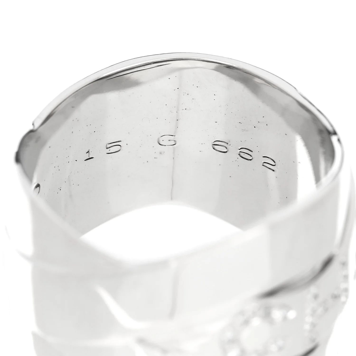 18K White Gold Diamond Bolduc Ring 54 7 - Image 5