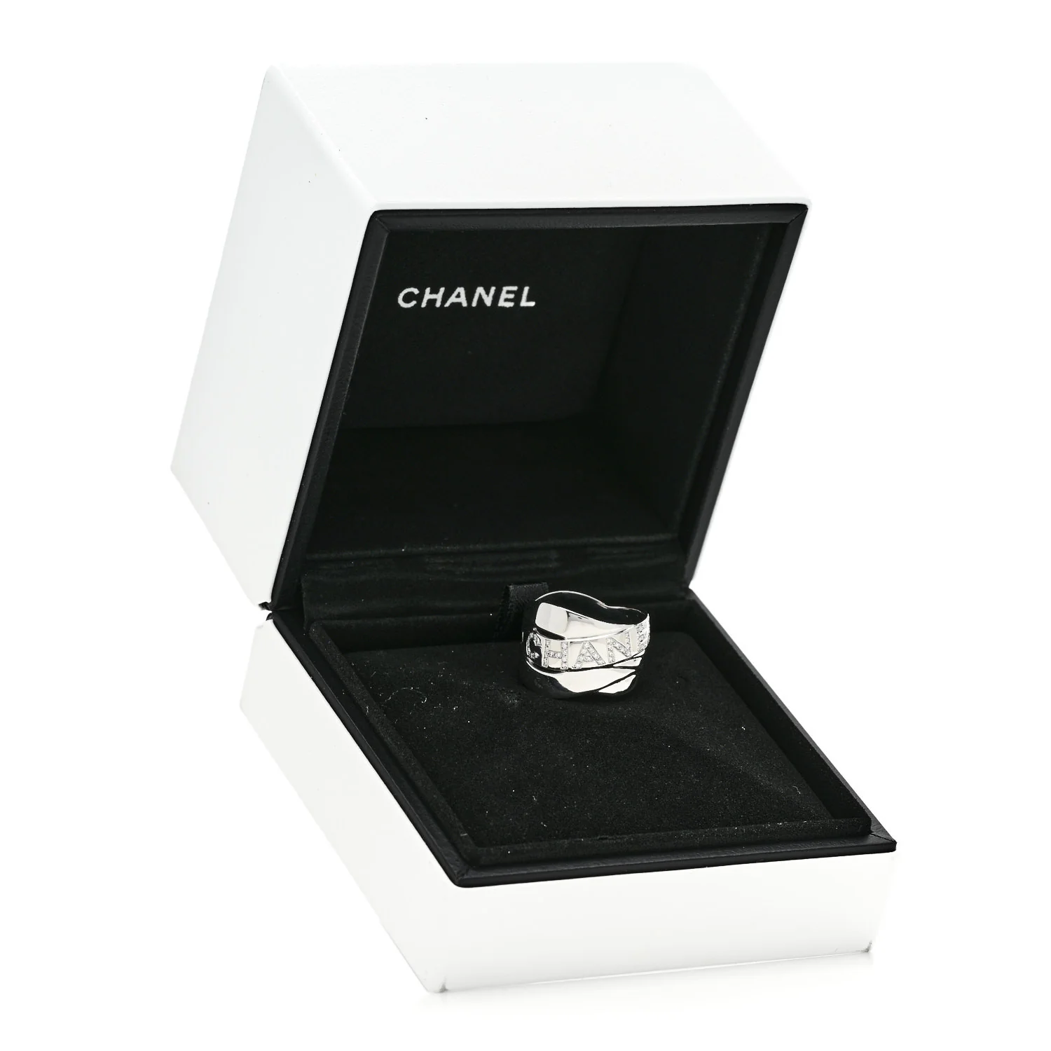 18K White Gold Diamond Bolduc Ring 54 7 - Image 6