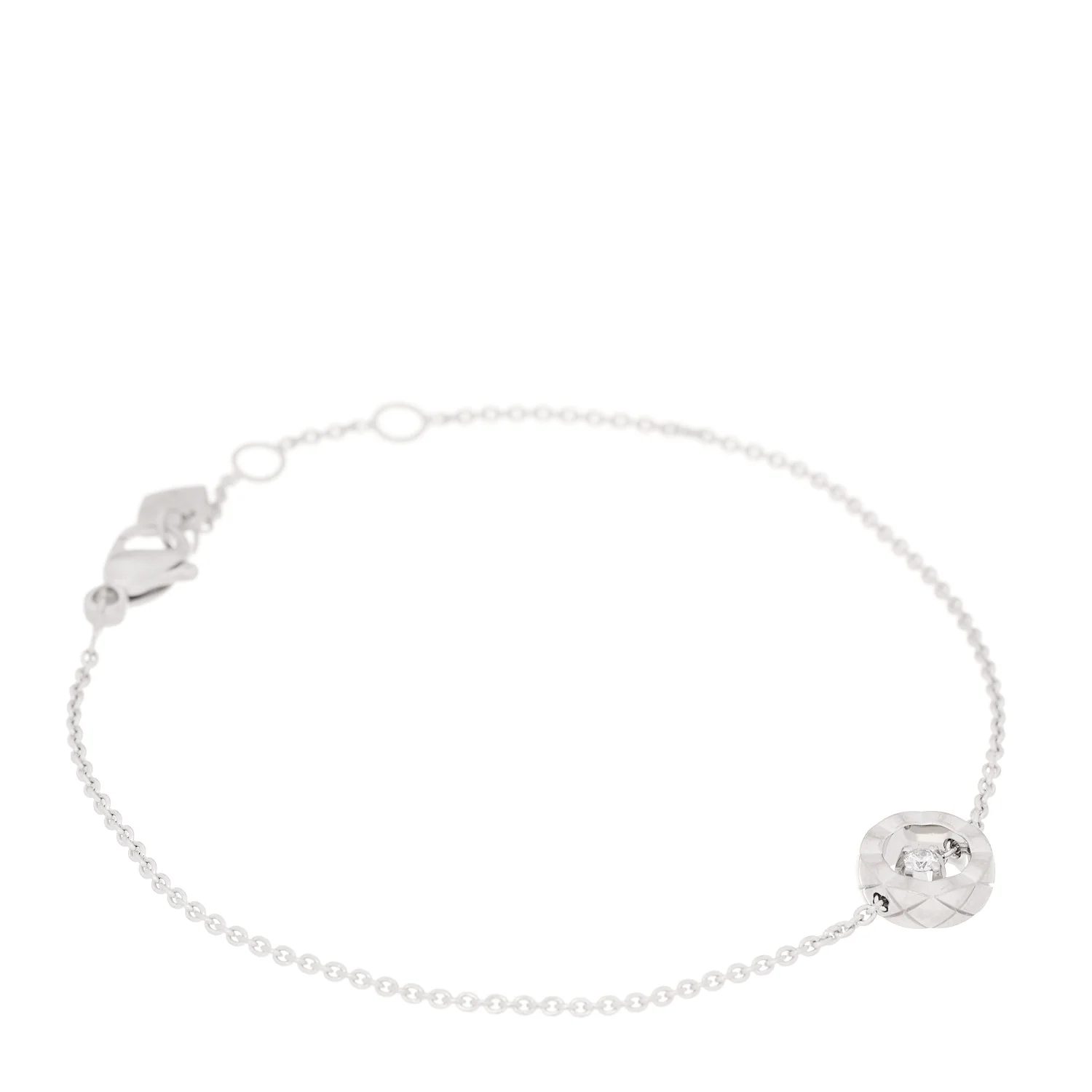 18K White Gold Diamond Coco Crush Station Bracelet