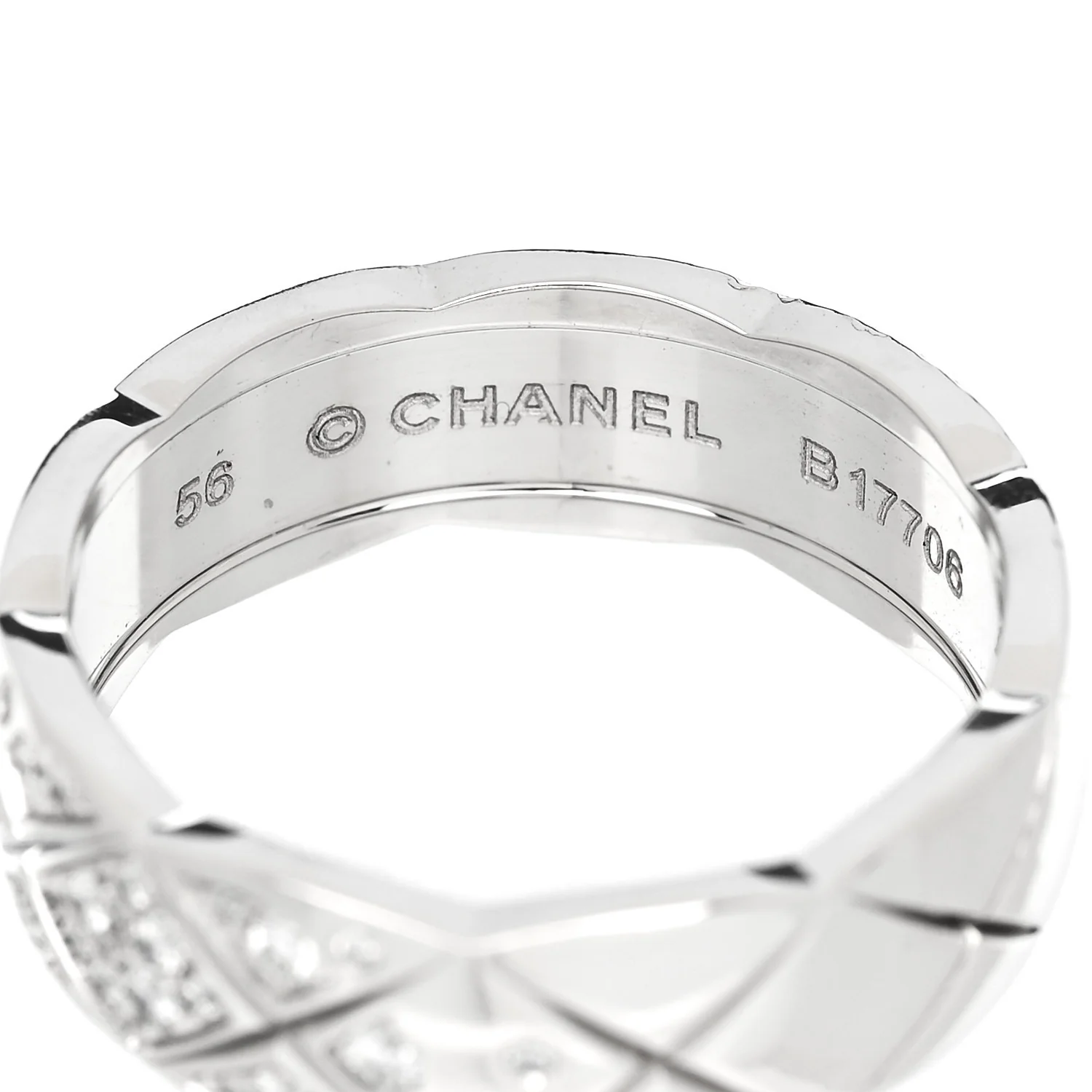 18K White Gold Diamond Small Coco Crush Ring 56 7.75 - Image 4