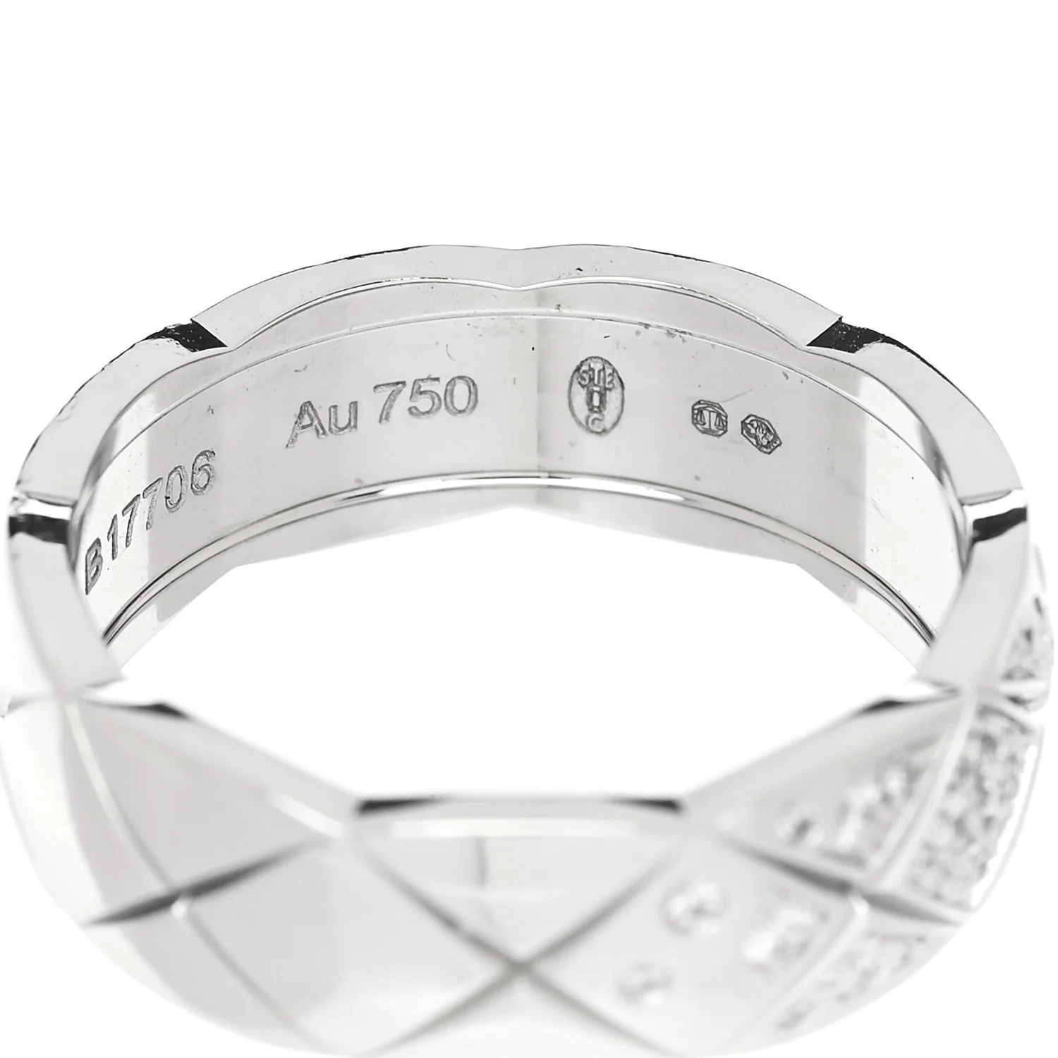 18K White Gold Diamond Small Coco Crush Ring 56 7.75 - Image 5