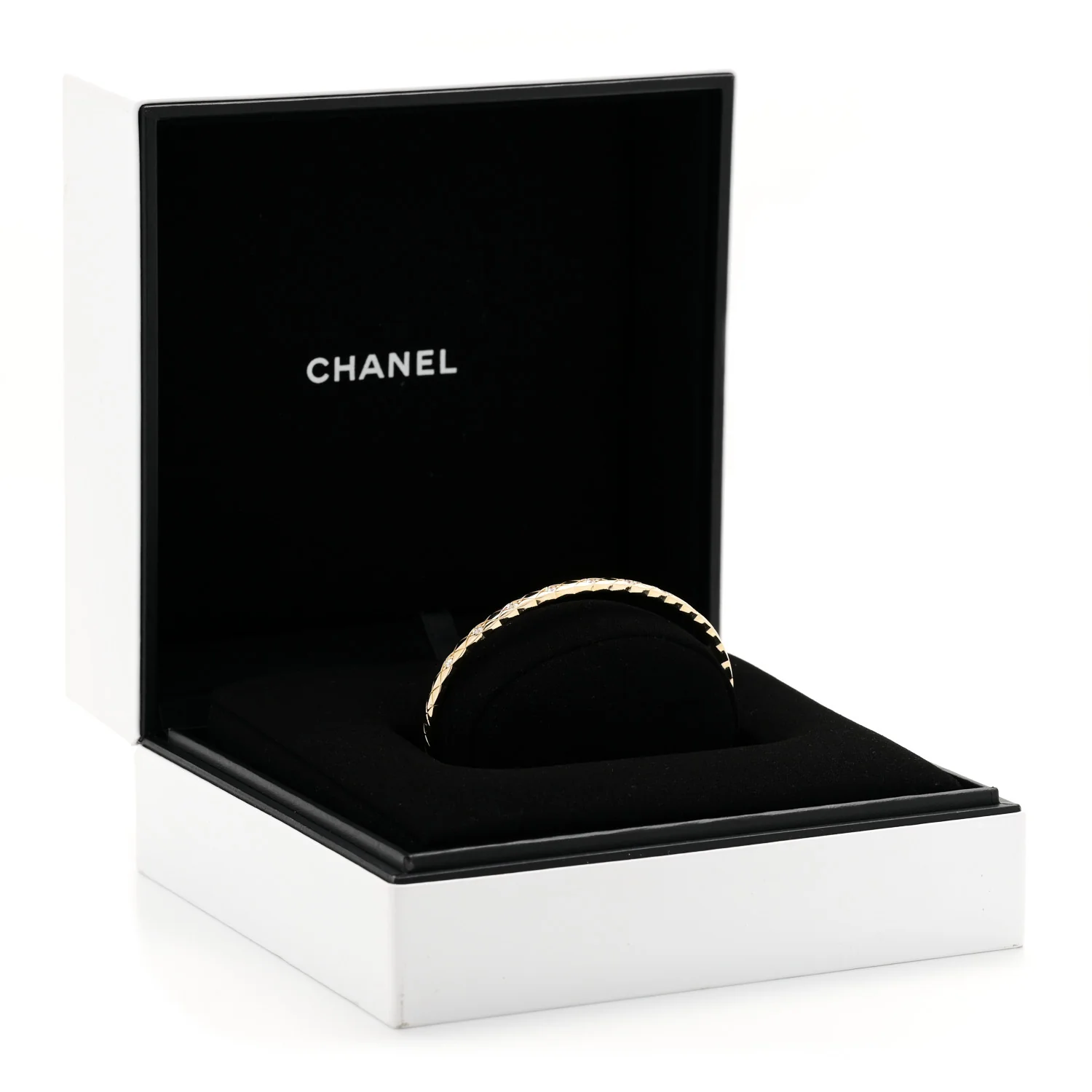 18K Yellow Gold Diamond Mini Coco Crush Cuff Bracelet L - Image 4