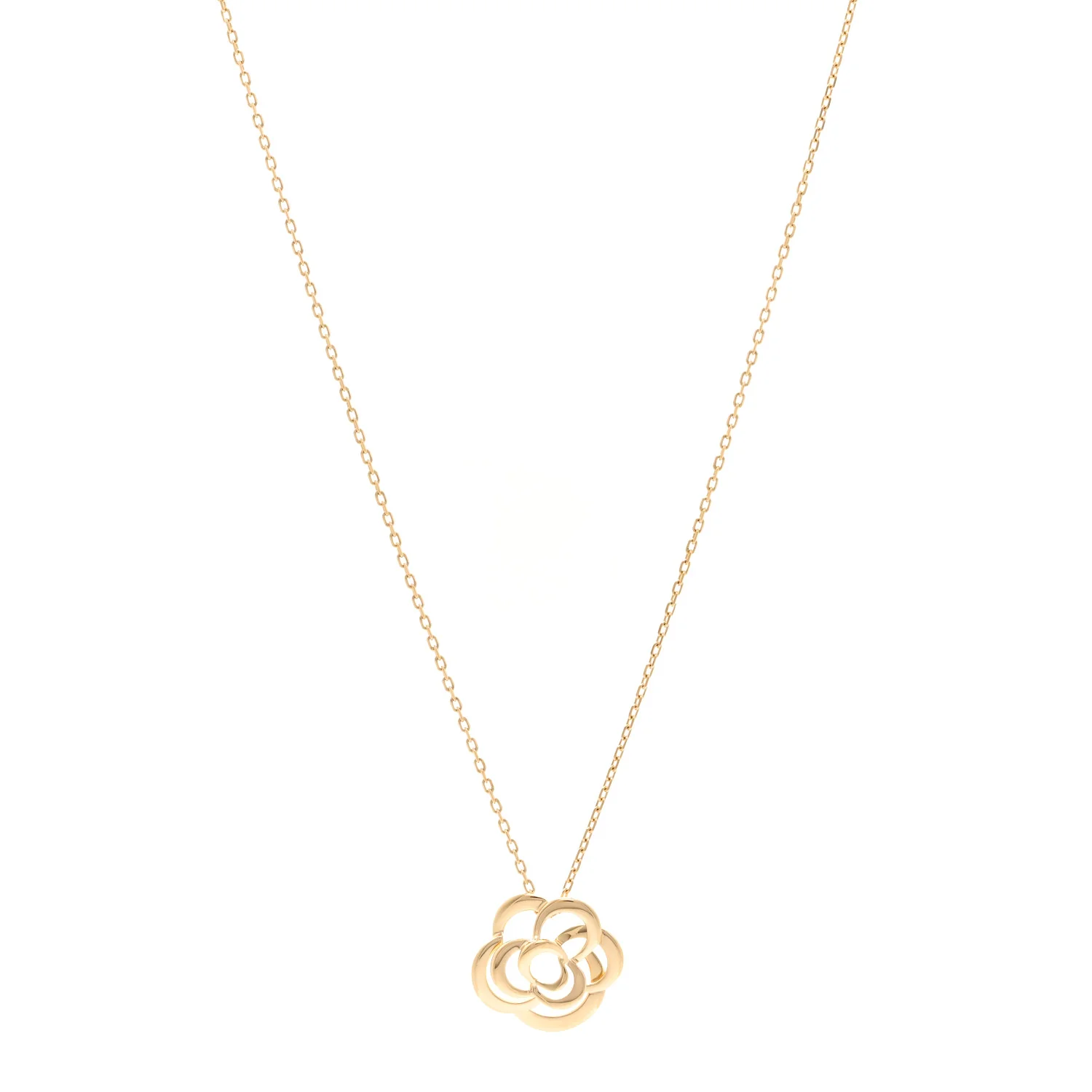 18K Yellow Gold Fil de Camelia Pendant Necklace