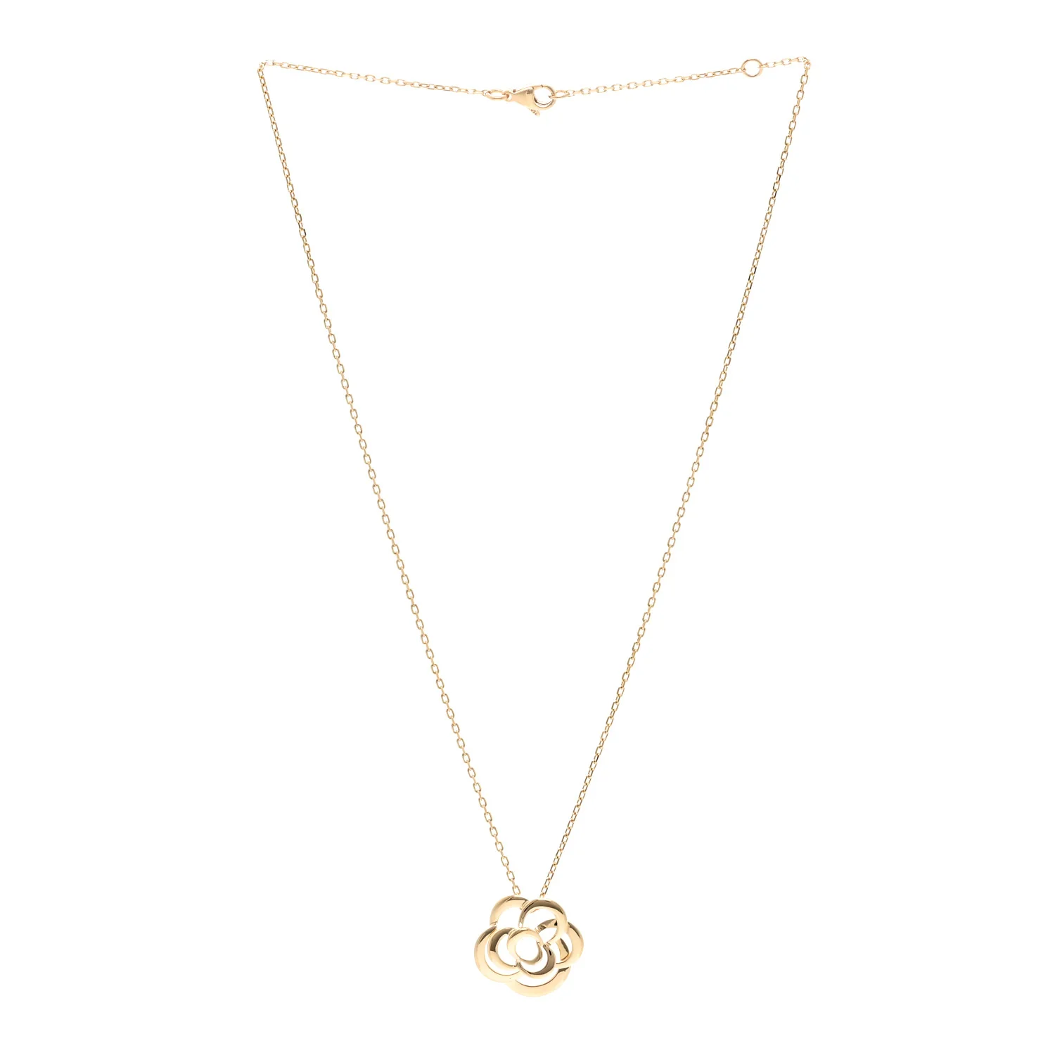 18K Yellow Gold Fil de Camelia Pendant Necklace - Image 3
