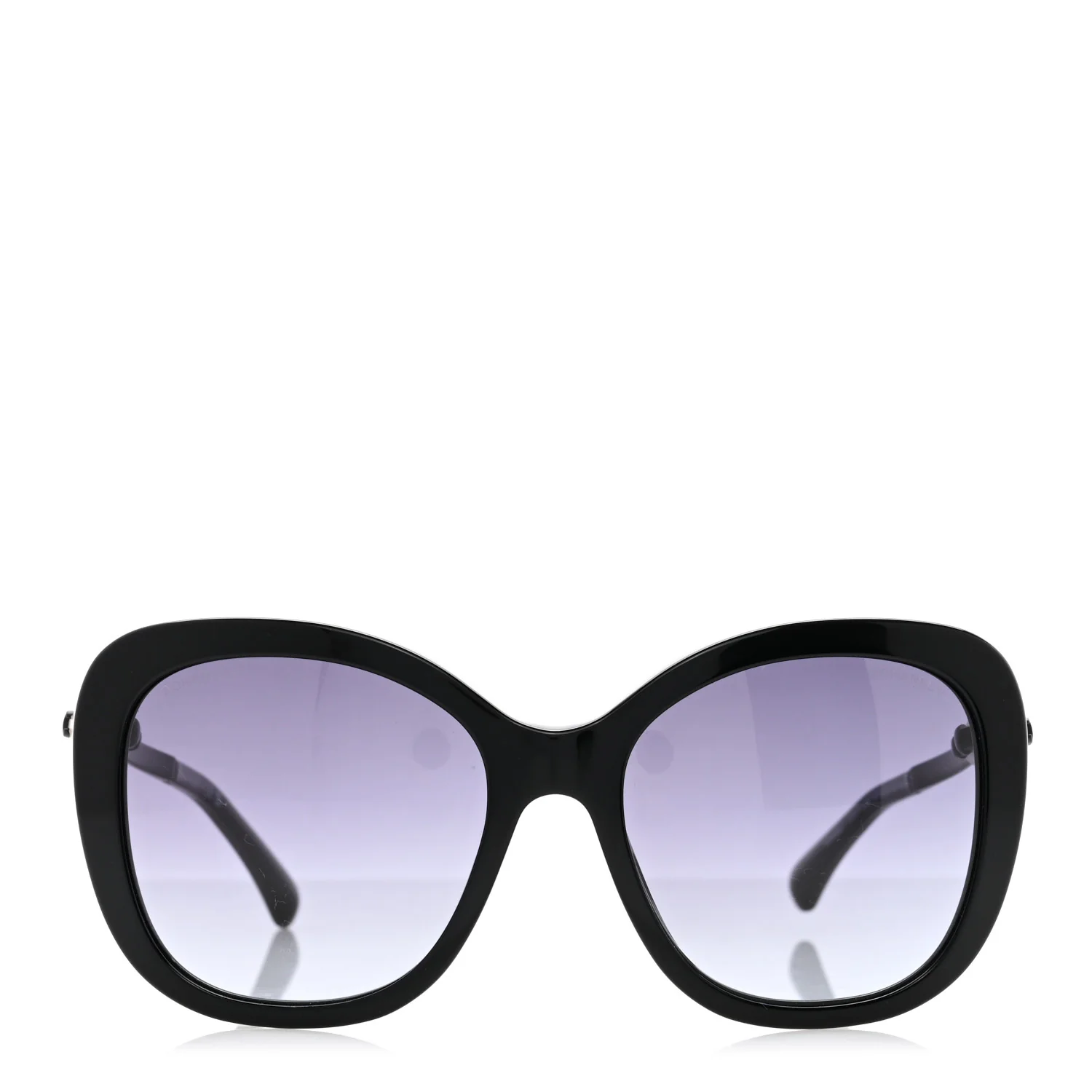Acetate Butterfly Winter Pearl Sunglasses 5339-H Black - Image 2