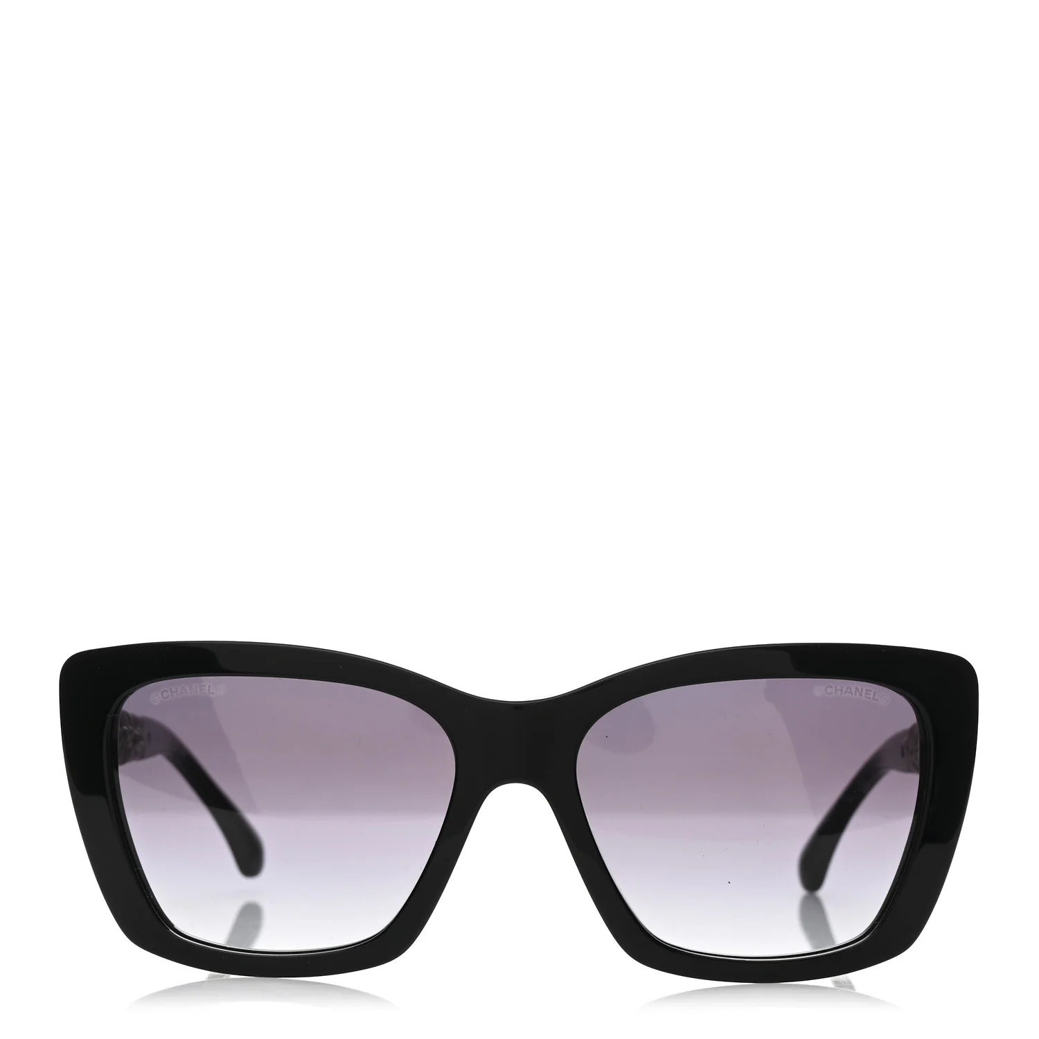 Acetate Calfskin Square Sunglasses 5476-Q-A Black White - Image 2
