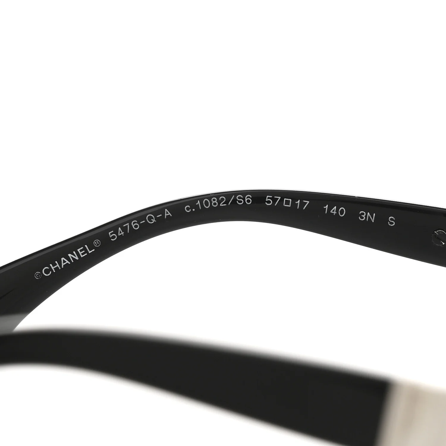Acetate Calfskin Square Sunglasses 5476-Q-A Black White - Image 6