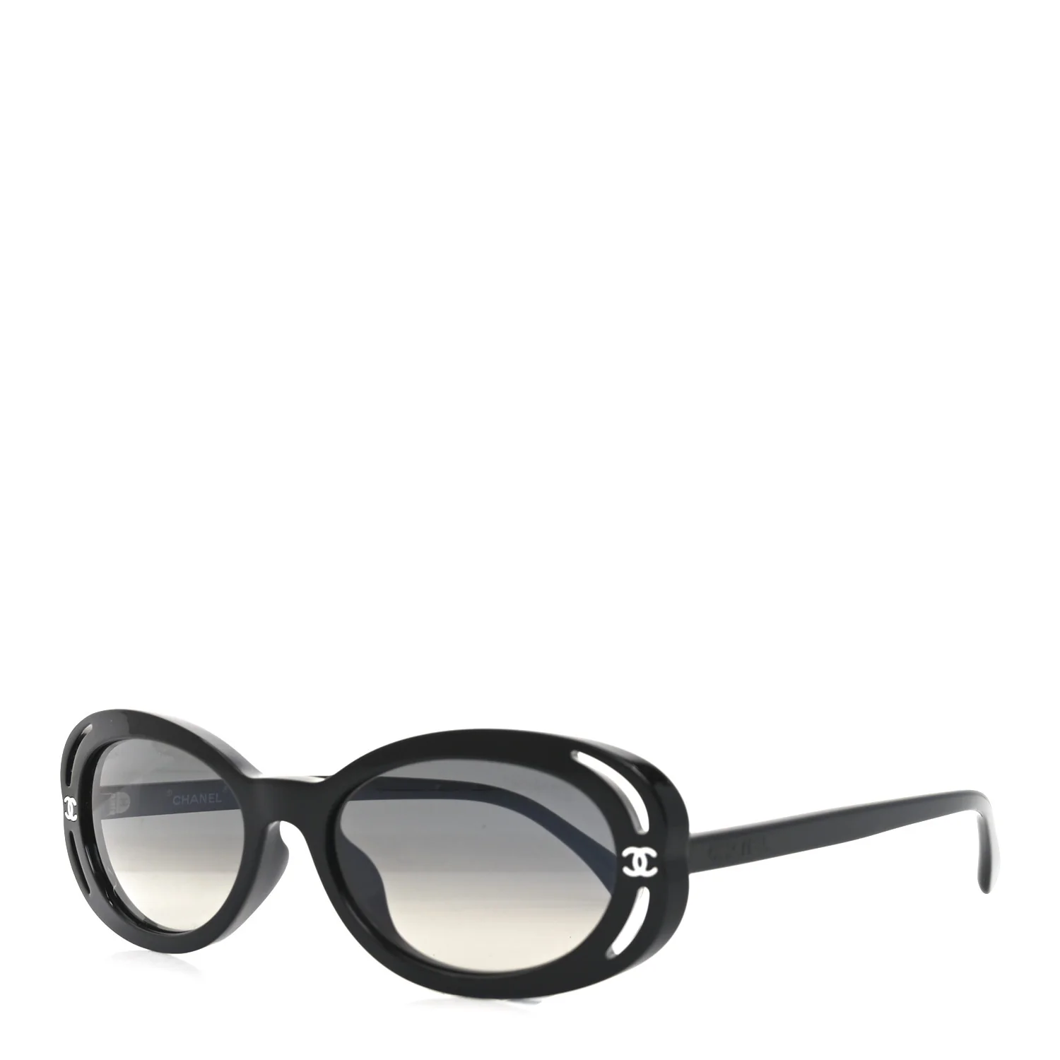 Acetate Oval Sunglasses 71571A Black