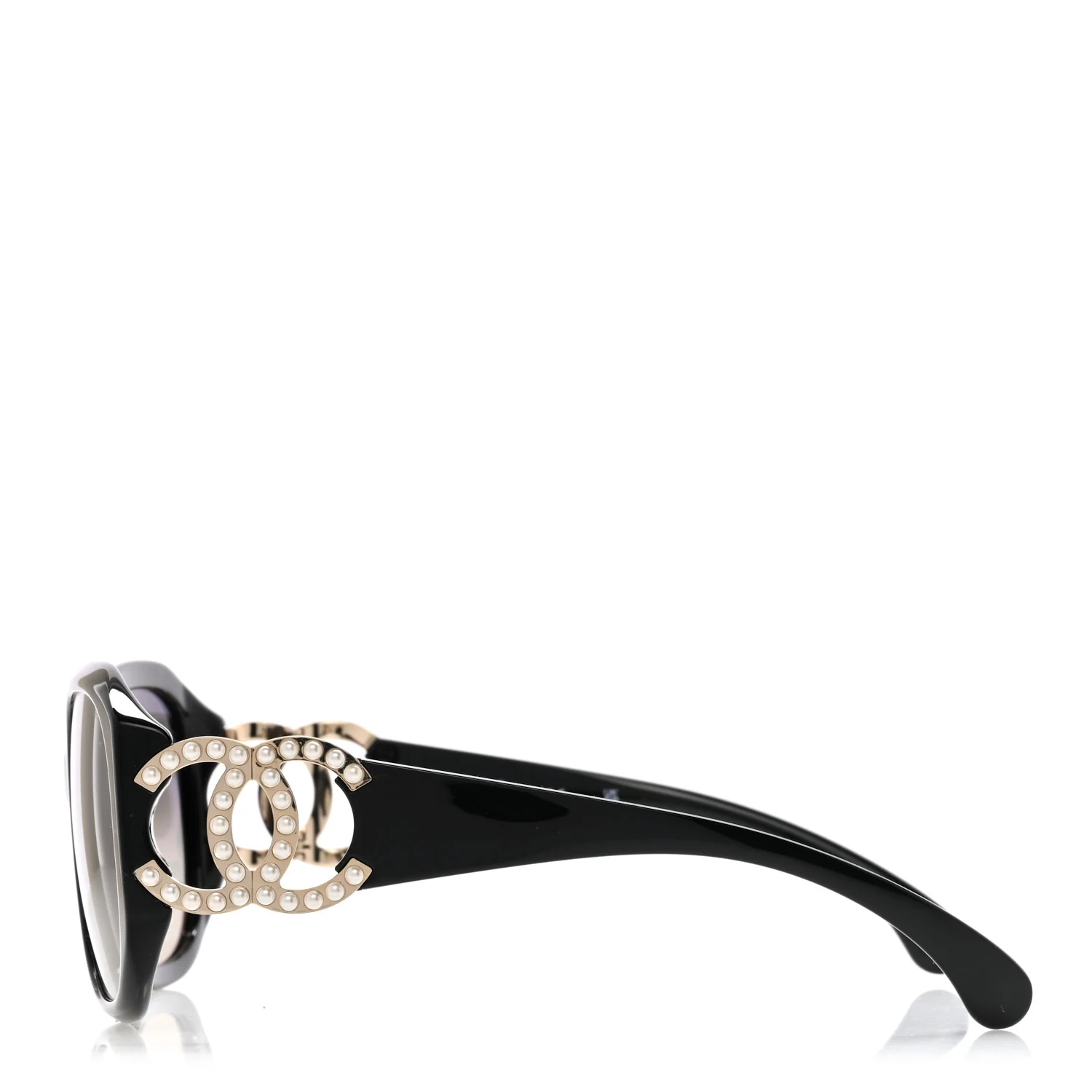 Acetate Pearl CC Square Sunglasses 71501-A Black - Image 3