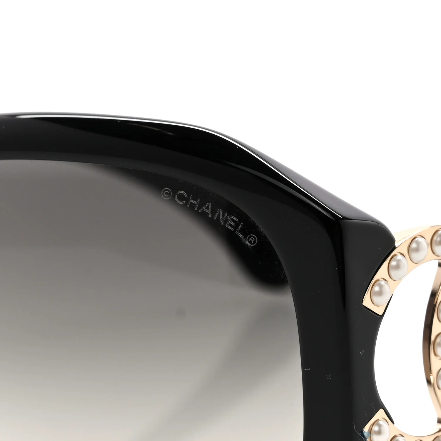 Acetate Pearl CC Square Sunglasses 71501-A Black - Image 7