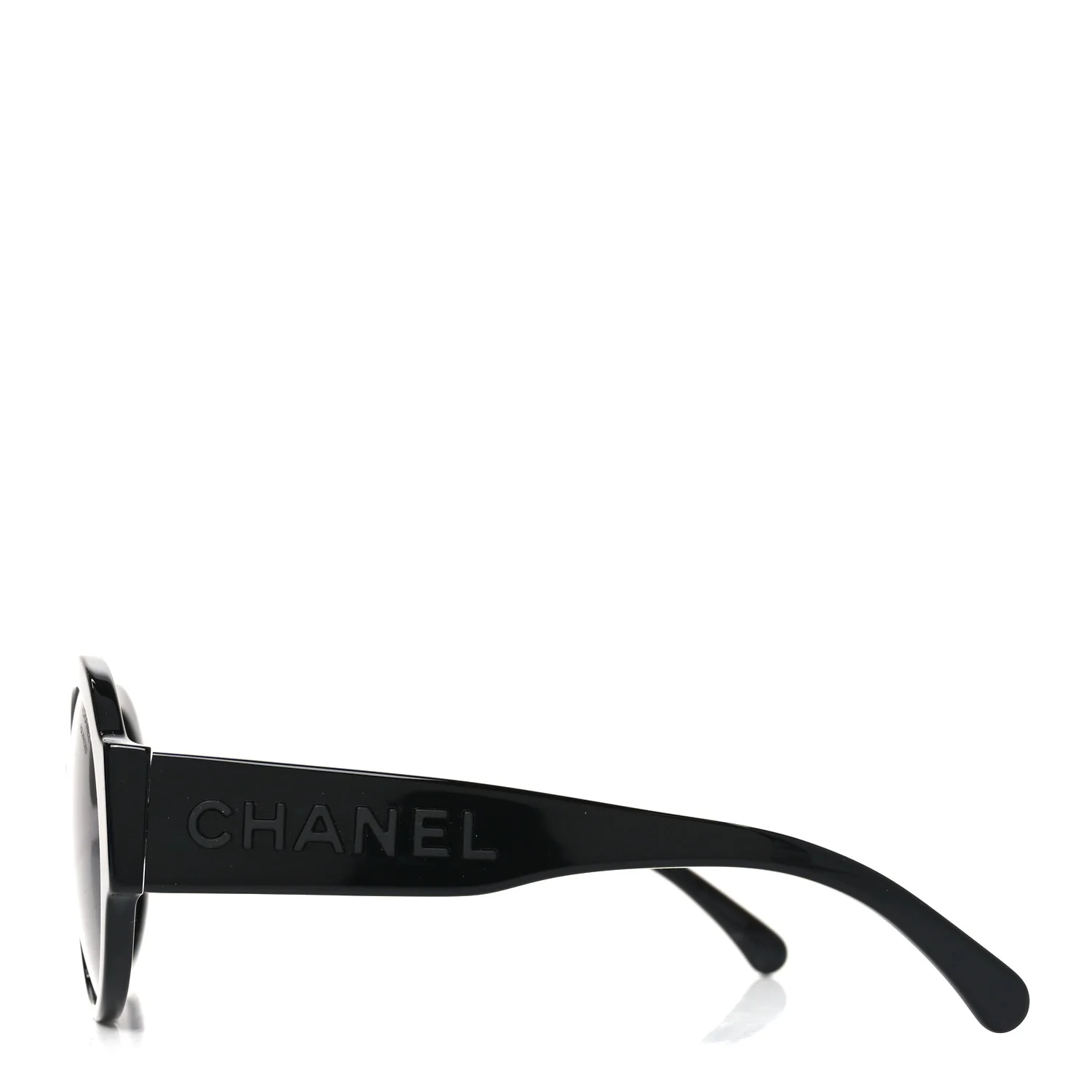 Acetate Polarized Round Sunglasses 5410-A Black - Image 3
