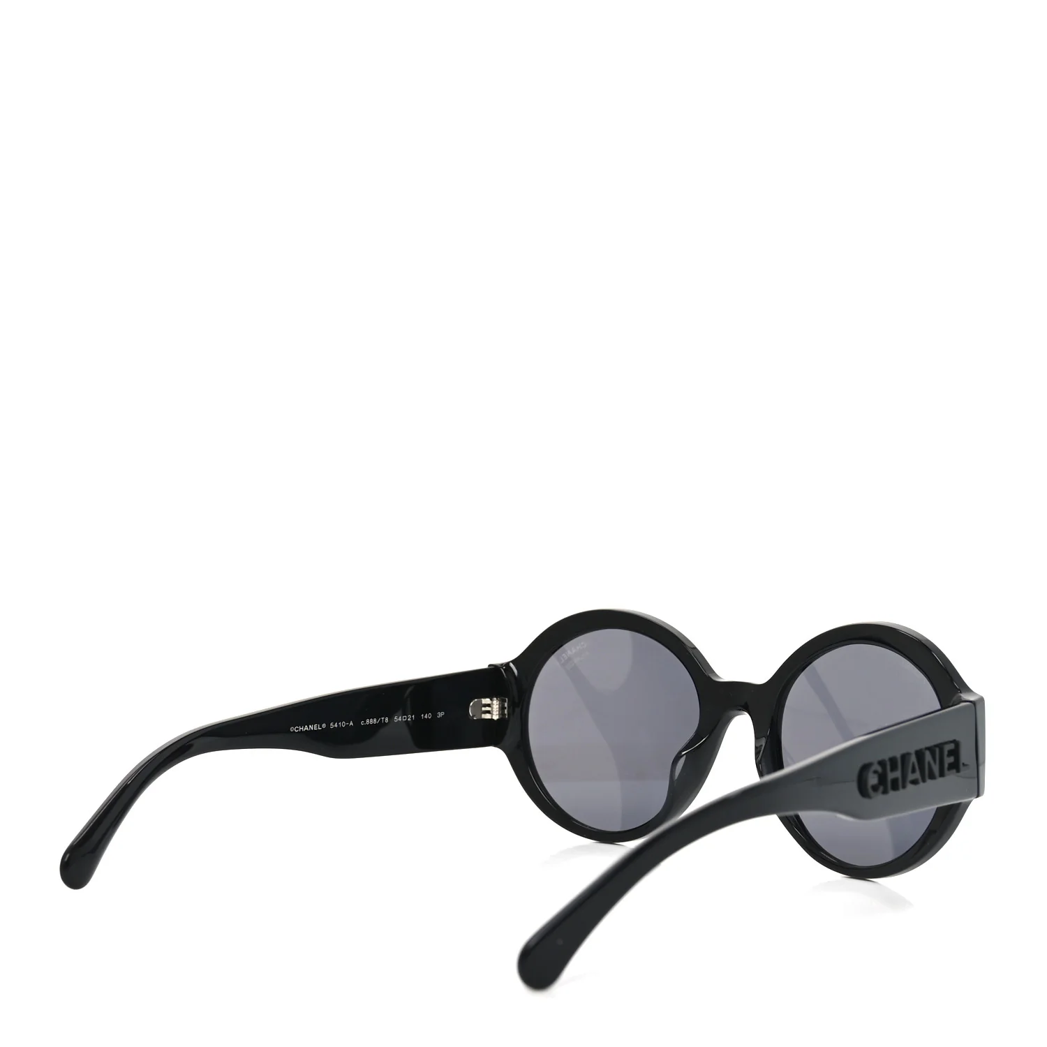 Acetate Polarized Round Sunglasses 5410-A Black - Image 4