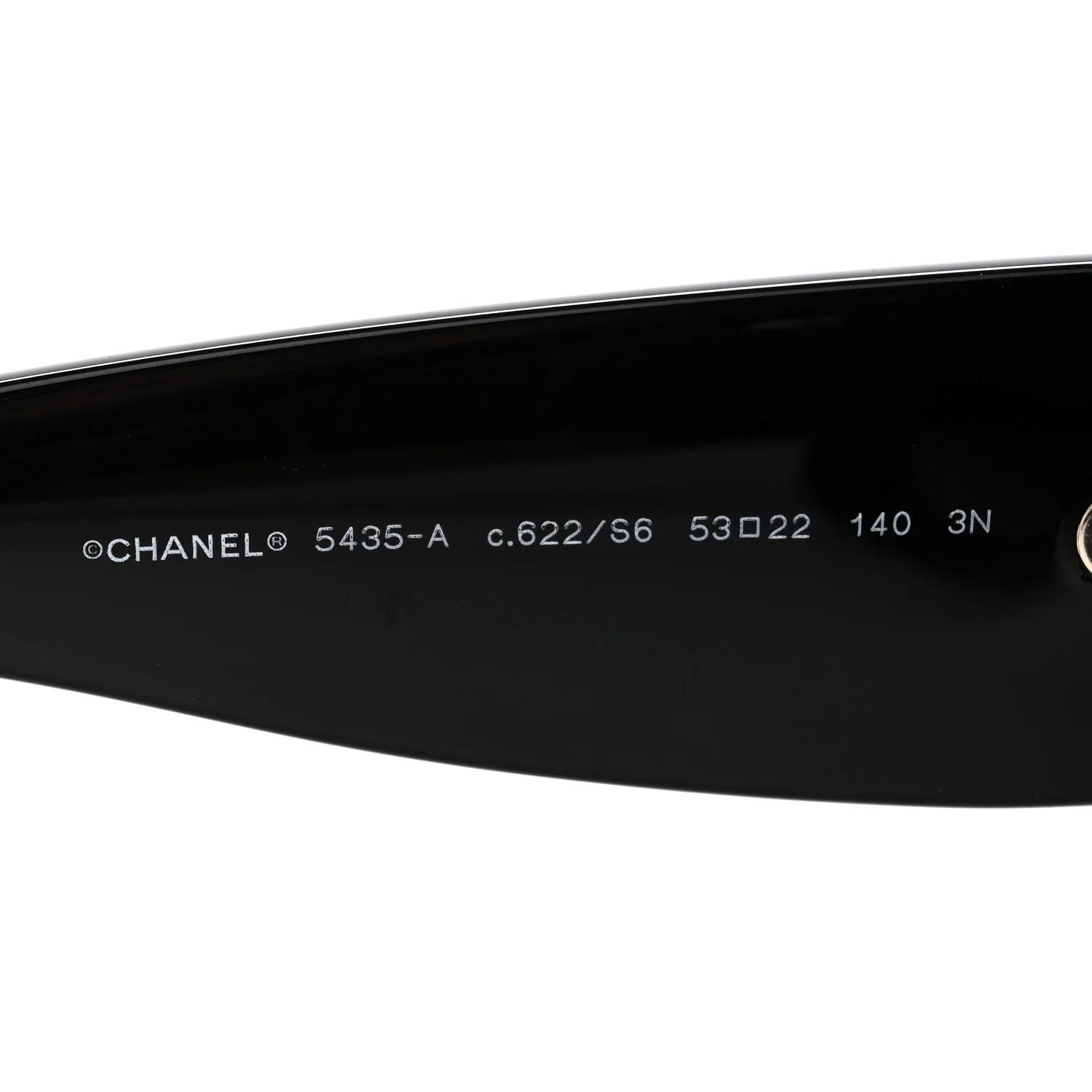 Acetate Rectangle Sunglasses 5435-A Black - Image 5
