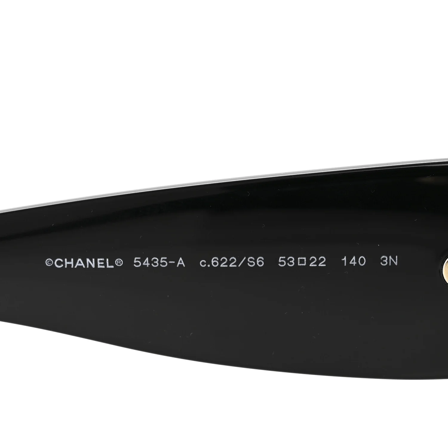 Acetate Rectangle Sunglasses 5435-A Black - Image 6