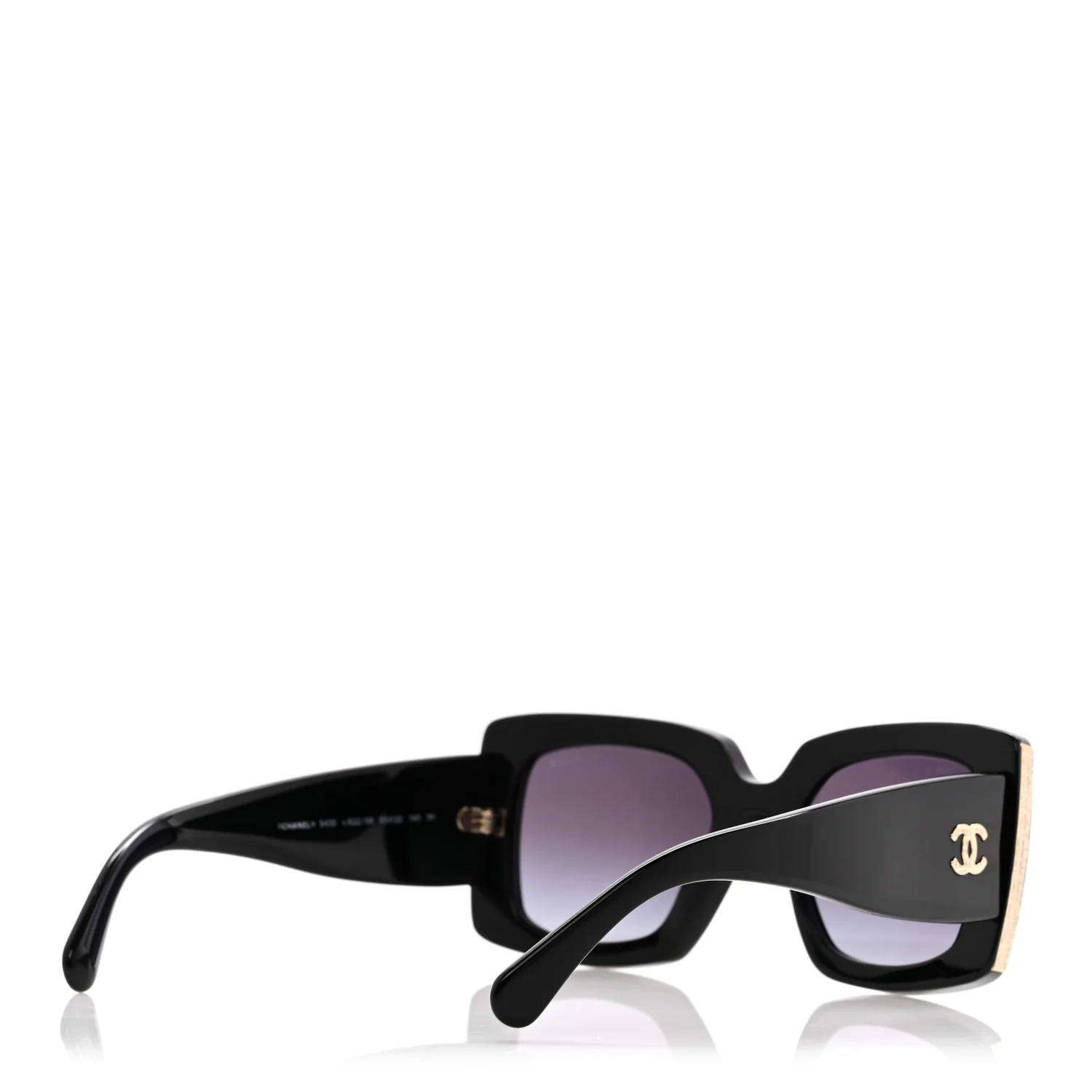 Acetate Rectangle Sunglasses 5435 Black - Image 4