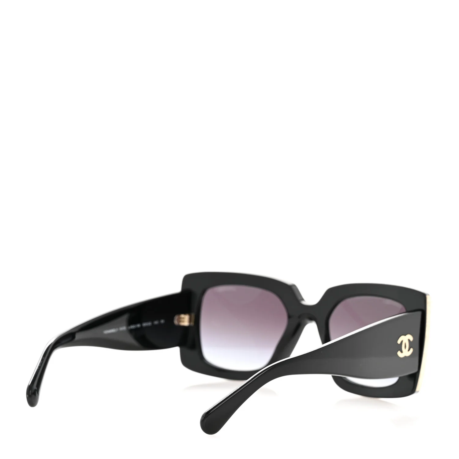 Acetate Rectangle Sunglasses 5435 Black - Image 4