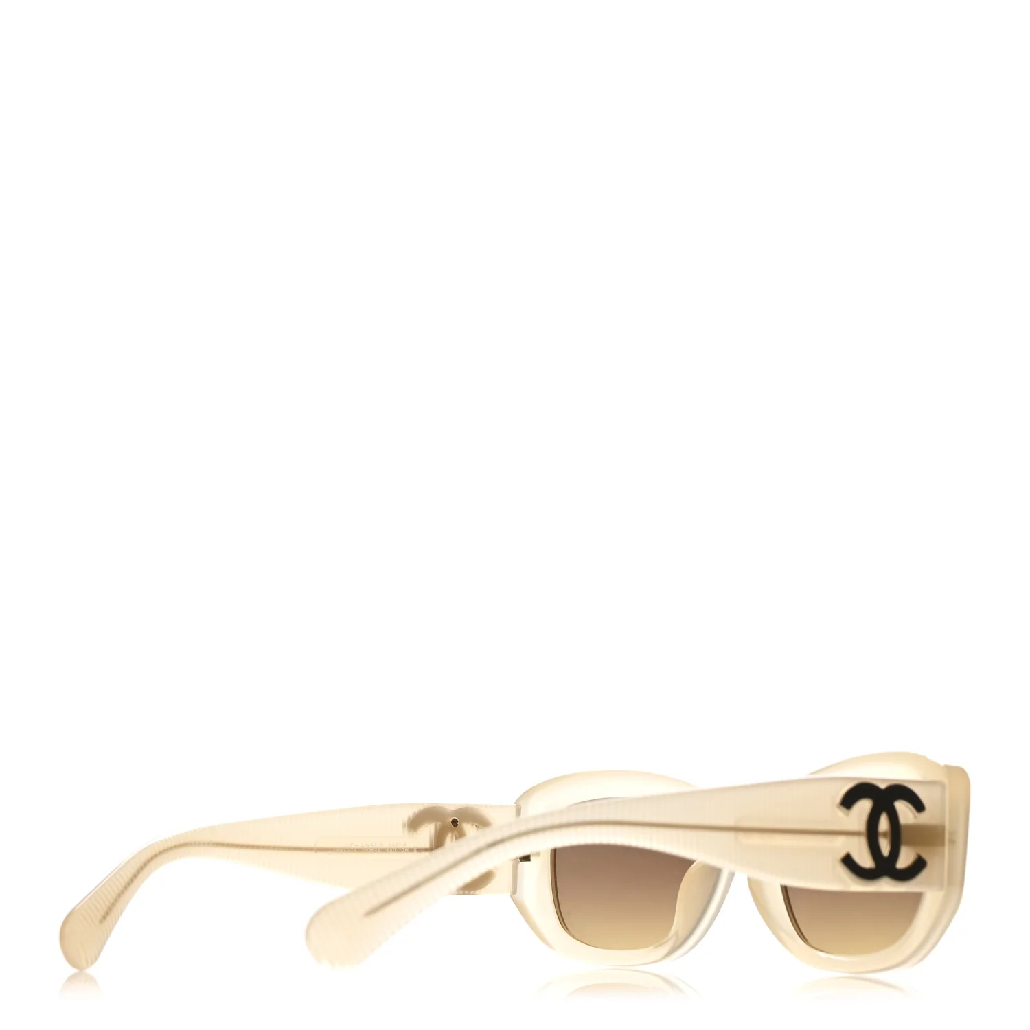 Acetate Rectangle Sunglasses 5493-A Light Yellow - Image 4