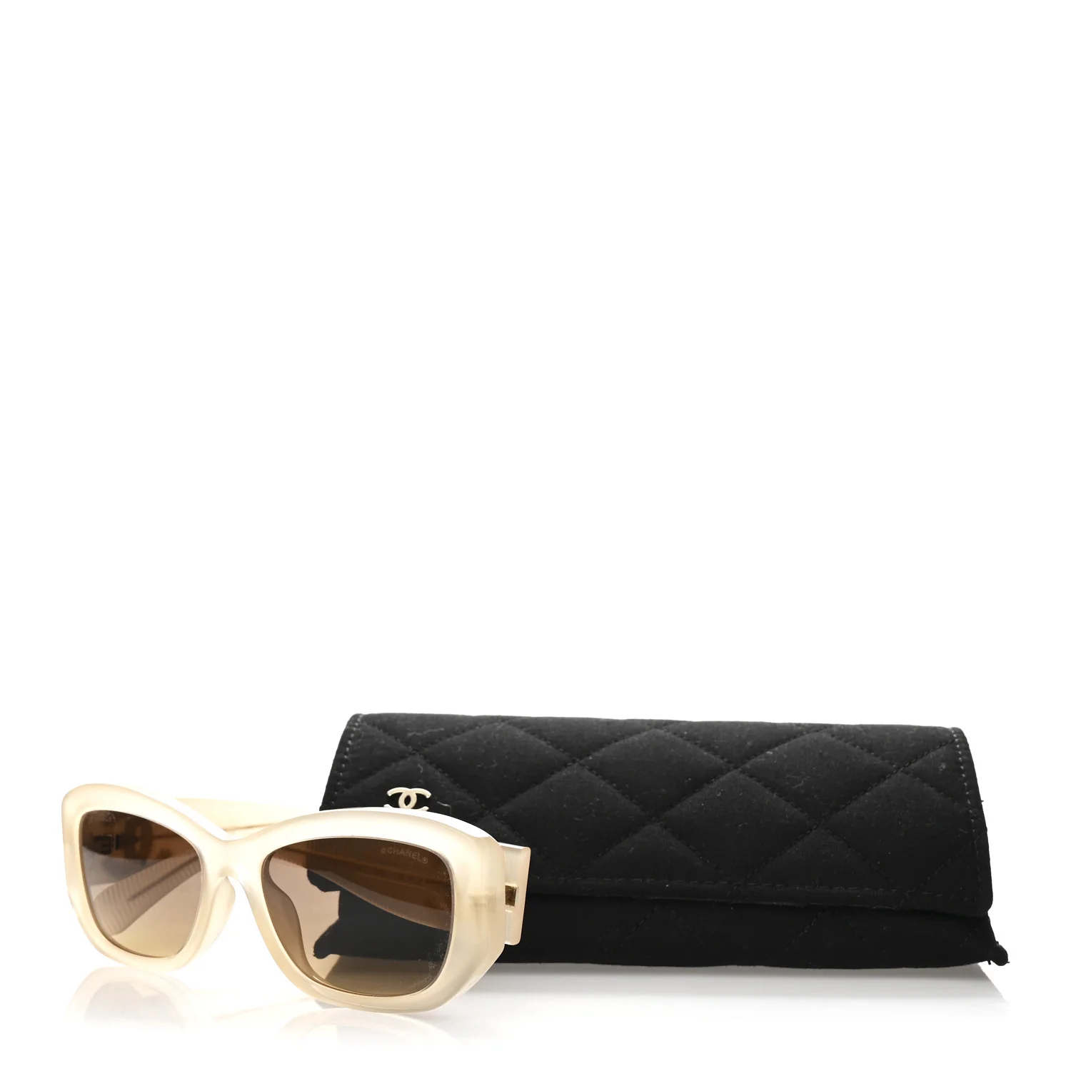 Acetate Rectangle Sunglasses 5493-A Light Yellow - Image 8