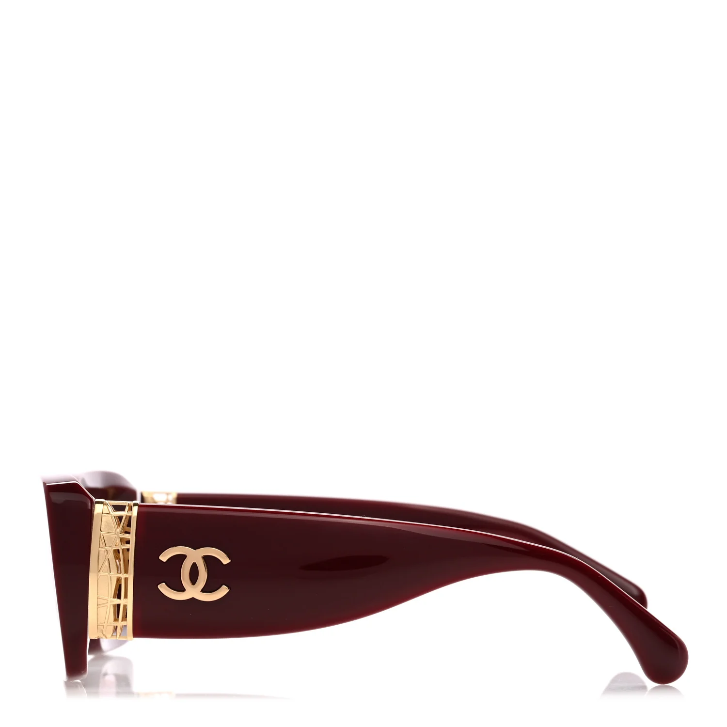 Acetate Rectangle Sunglasses 5534 Red - Image 3