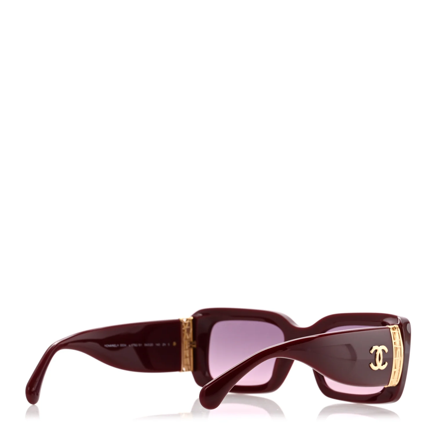 Acetate Rectangle Sunglasses 5534 Red - Image 4