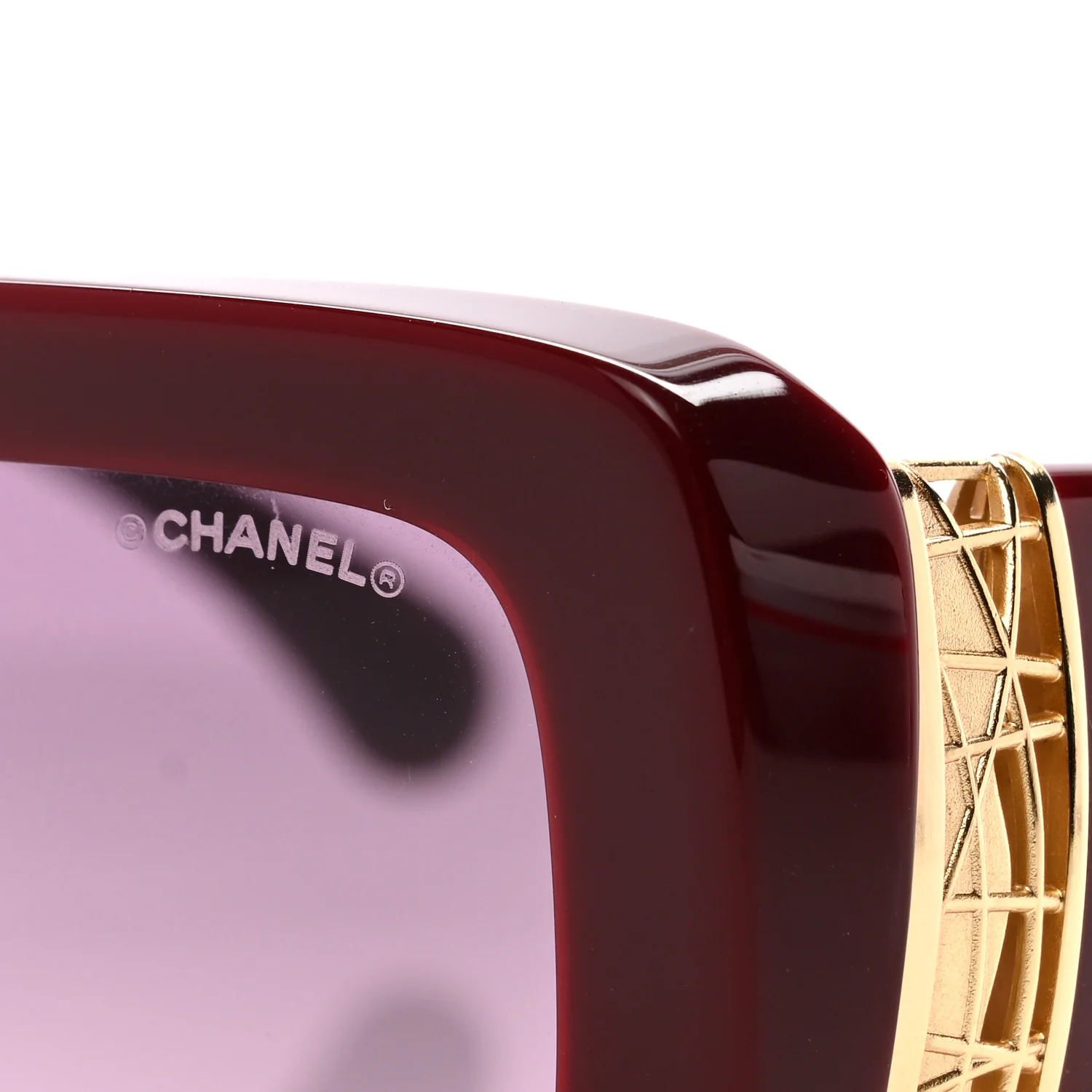 Acetate Rectangle Sunglasses 5534 Red - Image 7