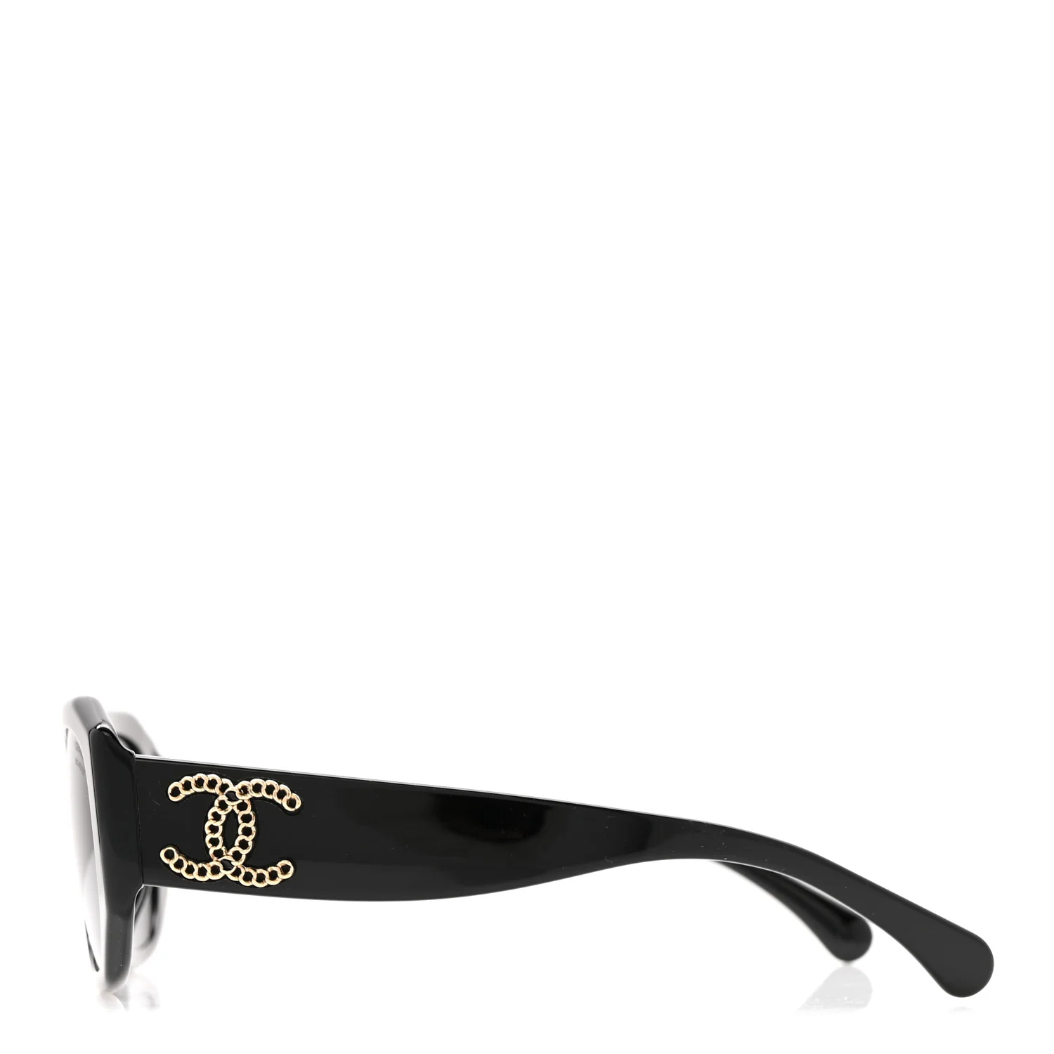 Acetate Rectangle Sunglasses 5554-A Black - Image 3