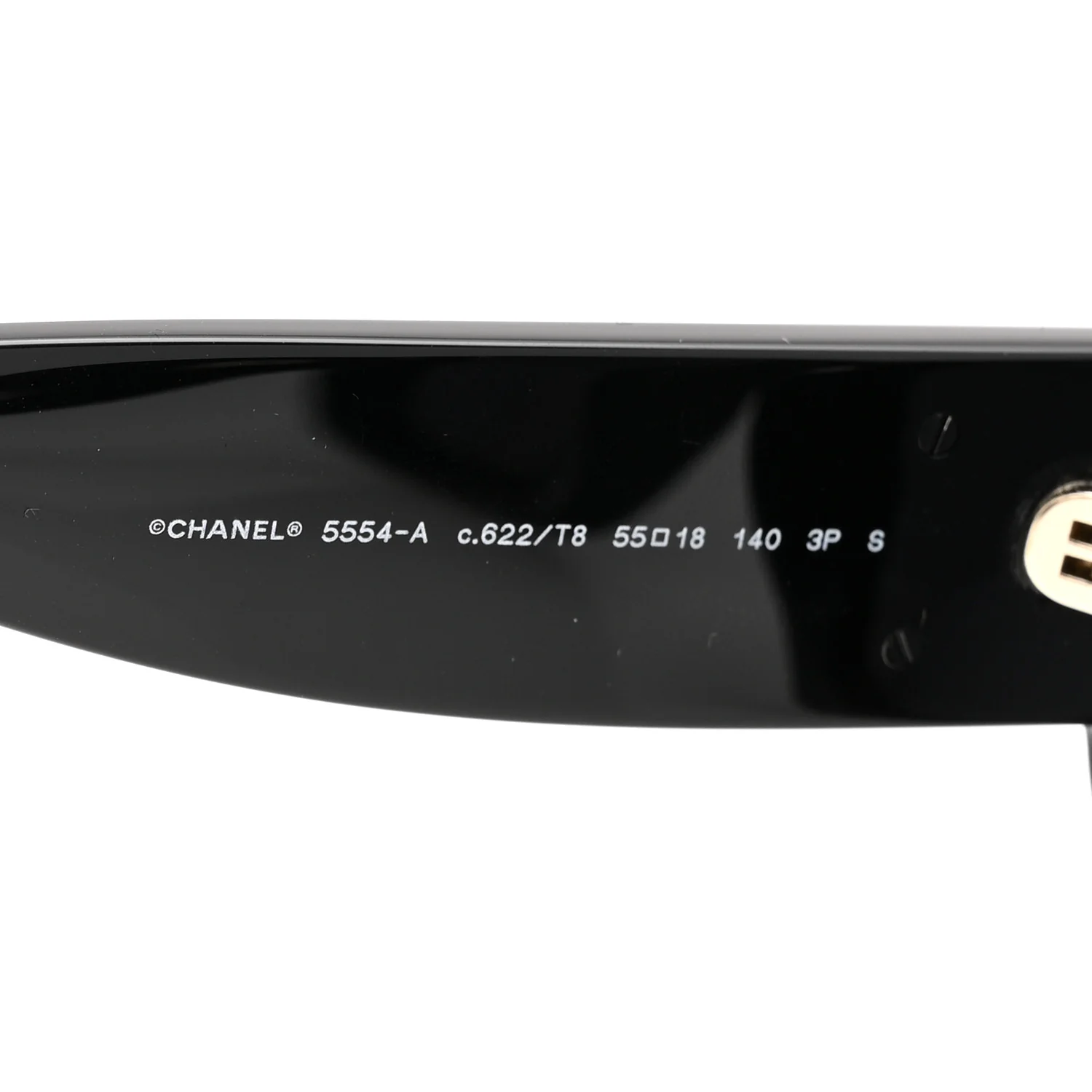 Acetate Rectangle Sunglasses 5554-A Black - Image 5