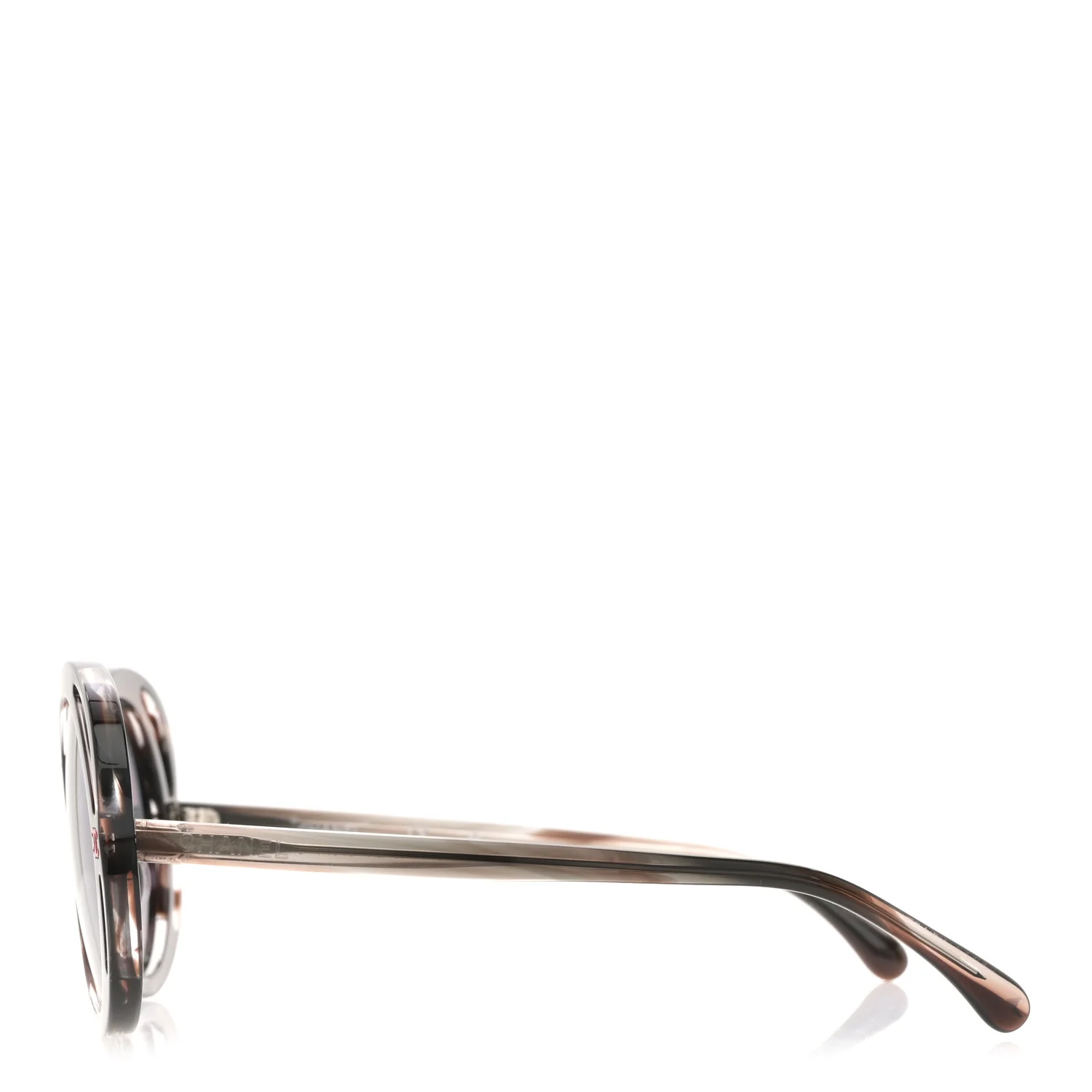 Acetate Round Sunglasses 71572A Black Tortoise - Image 3