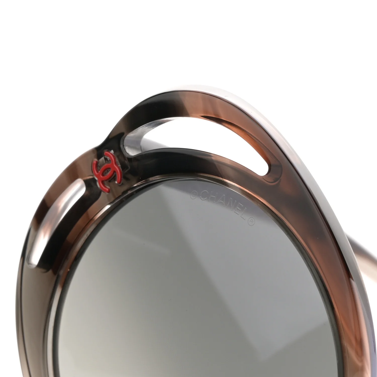 Acetate Round Sunglasses 71572A Black Tortoise - Image 7