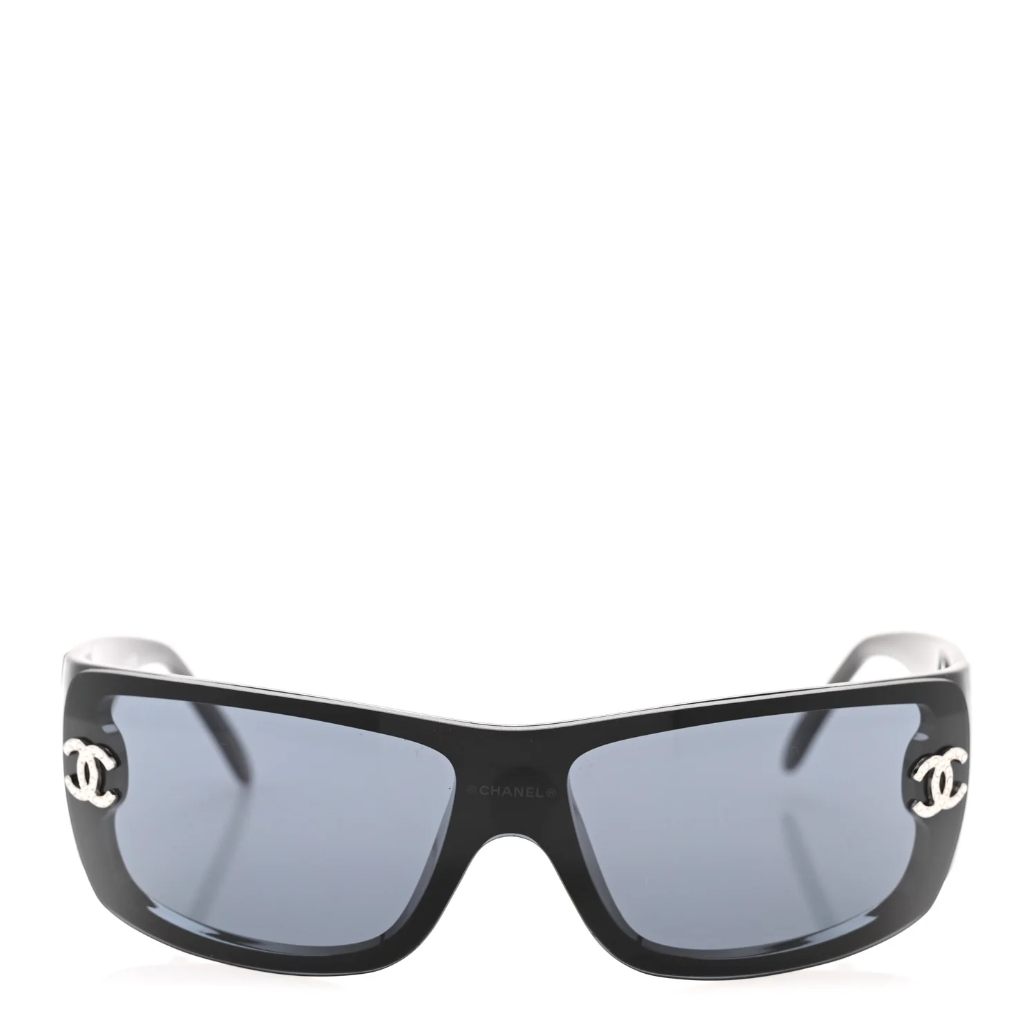 Acetate Shield Sunglasses 5088-B Black - Image 2