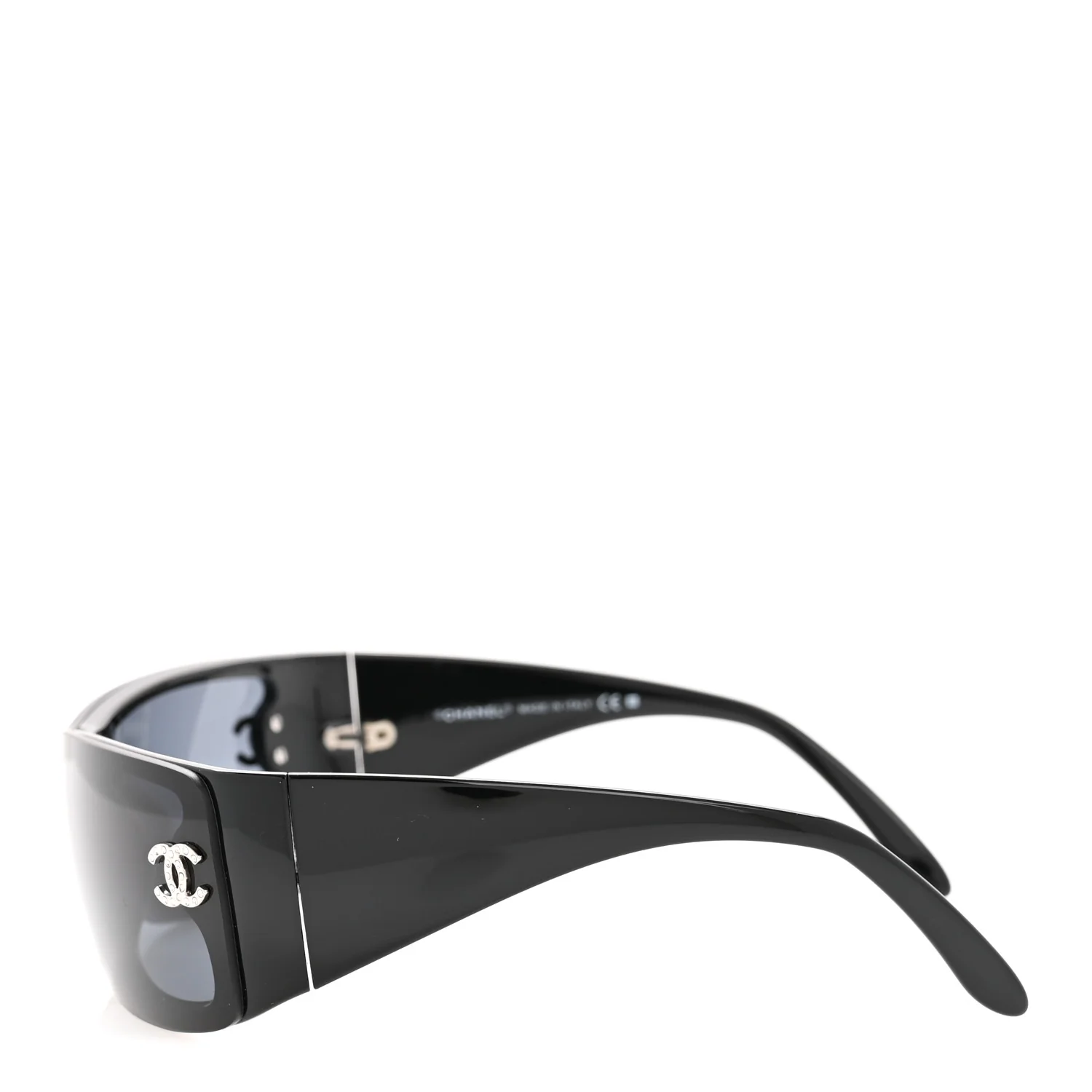 Acetate Shield Sunglasses 5088-B Black - Image 3