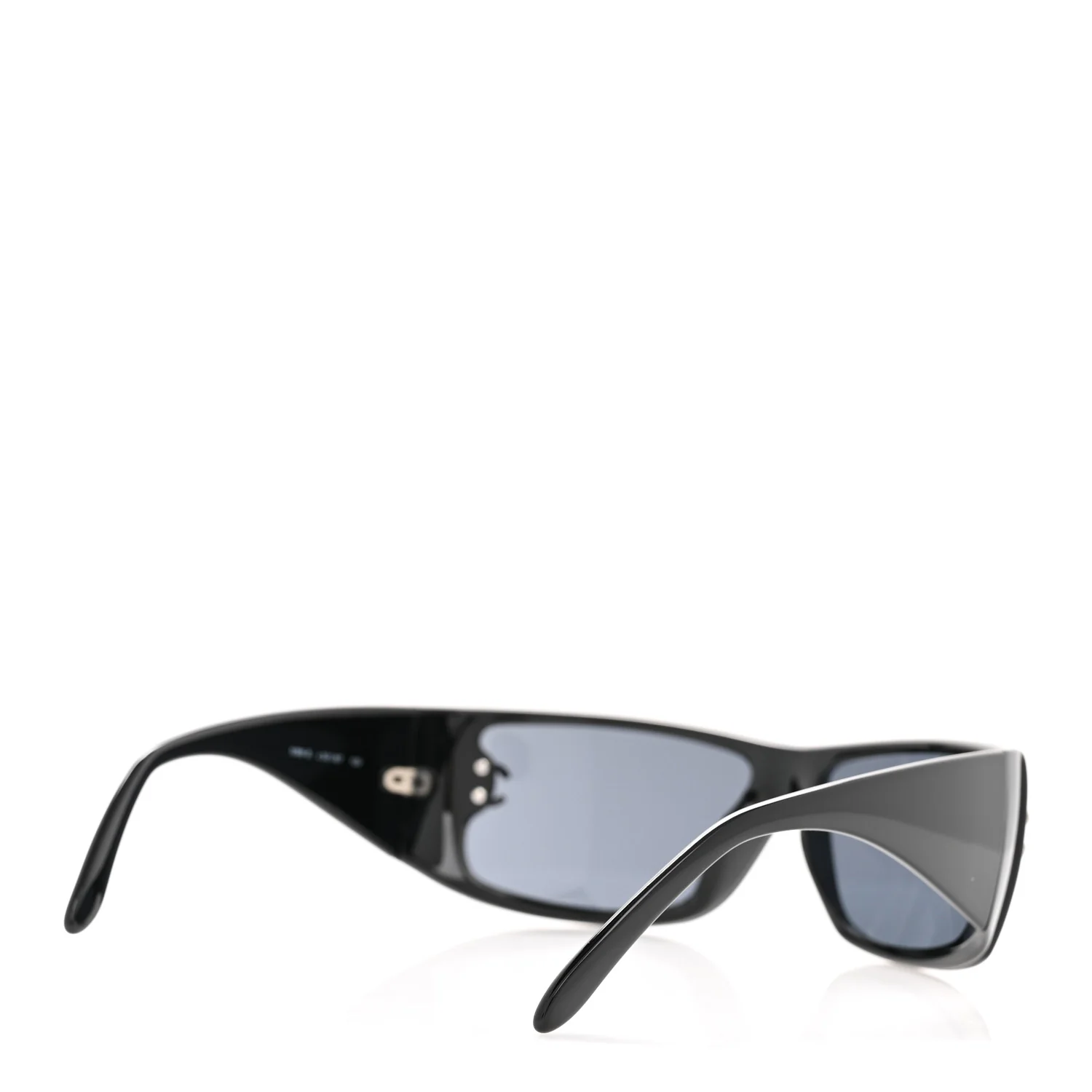 Acetate Shield Sunglasses 5088-B Black - Image 4