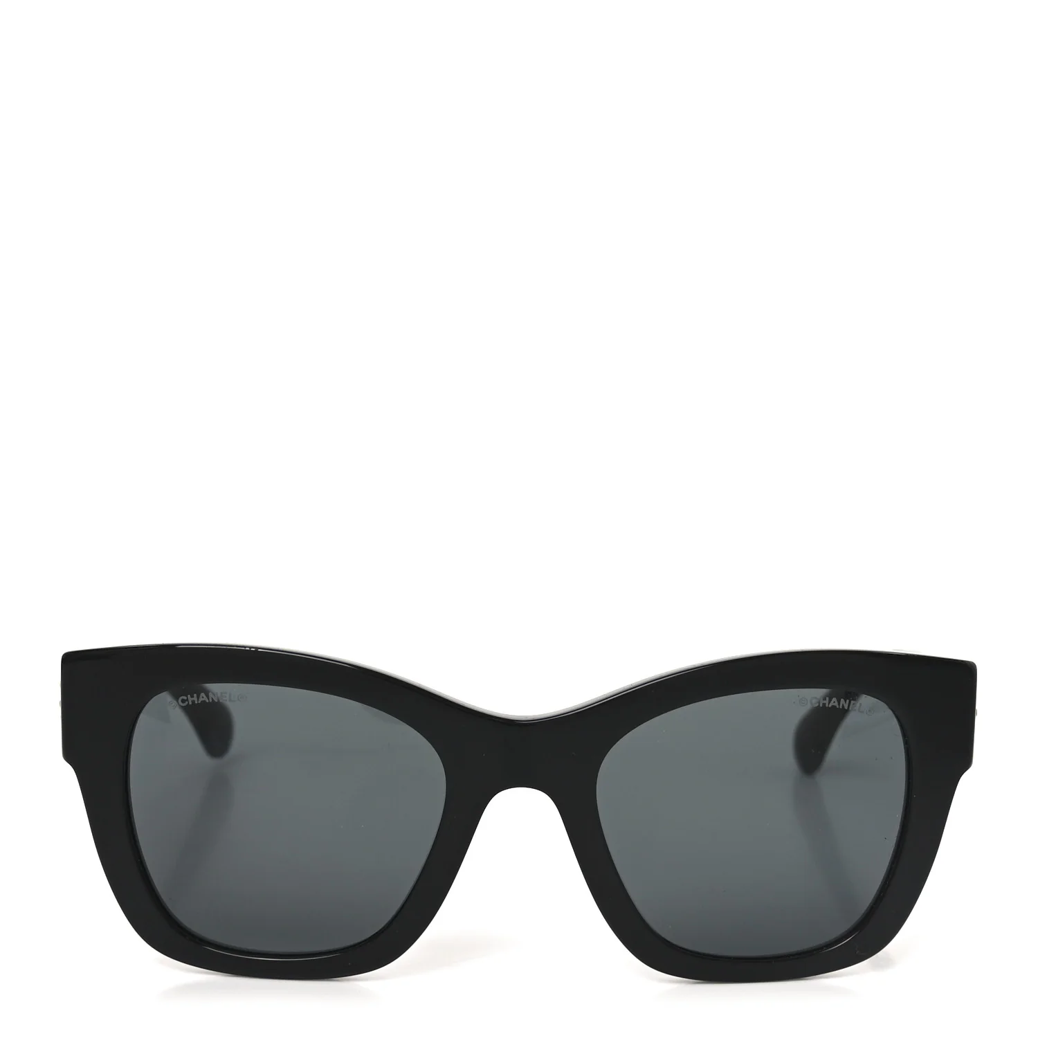 Acetate Square CC Heart Sunglasses 5478-A Black - Image 2