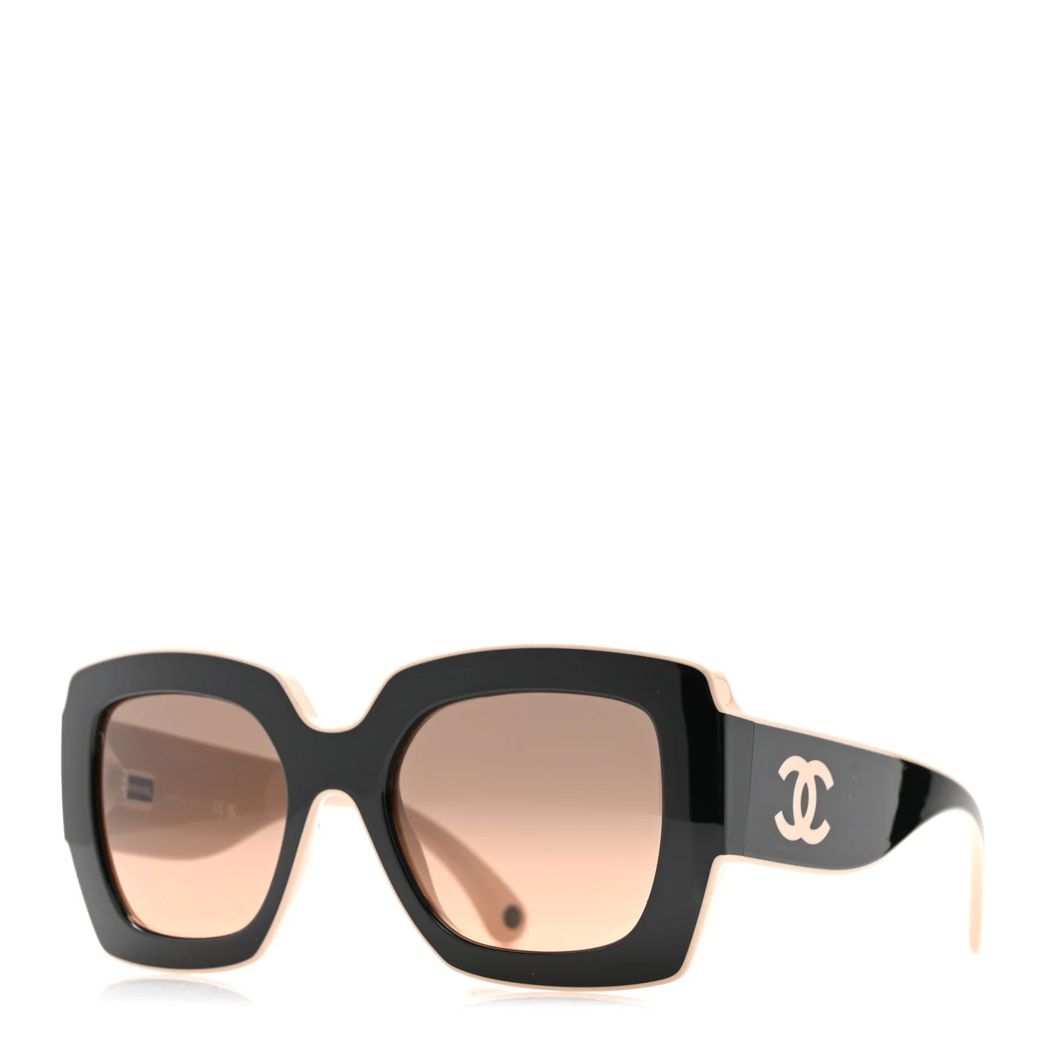 Acetate Square Sunglasses 6059 Black Beige