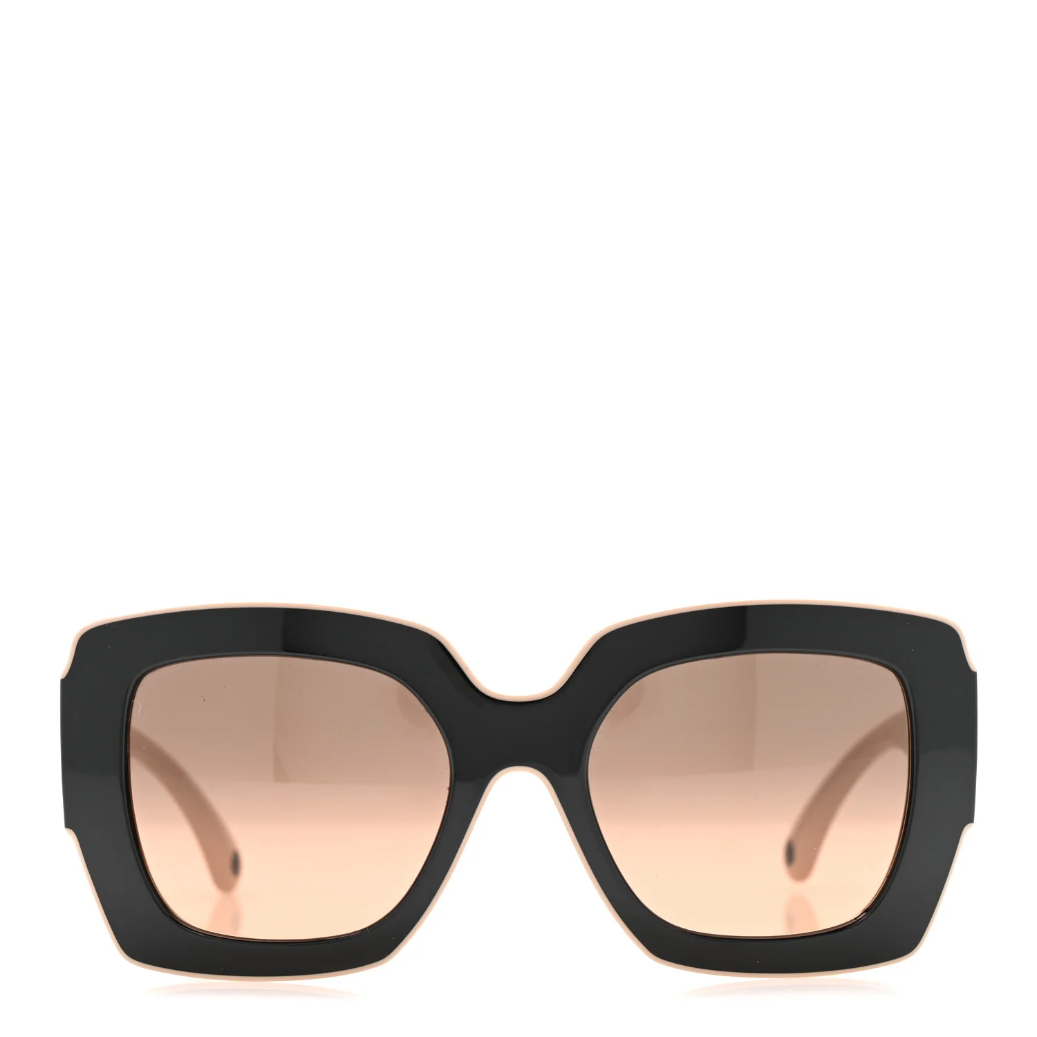 Acetate Square Sunglasses 6059 Black Beige - Image 2