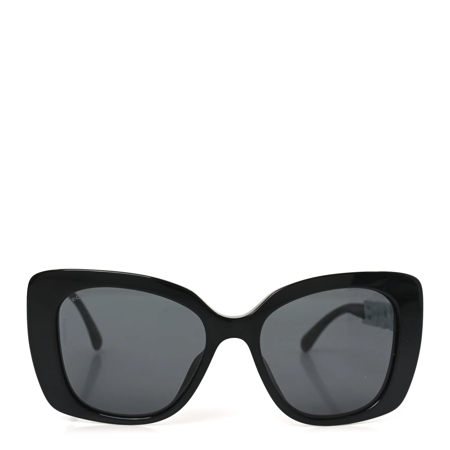 Acetate Strass Square Sunglasses 5422-B-A Black White - Image 2