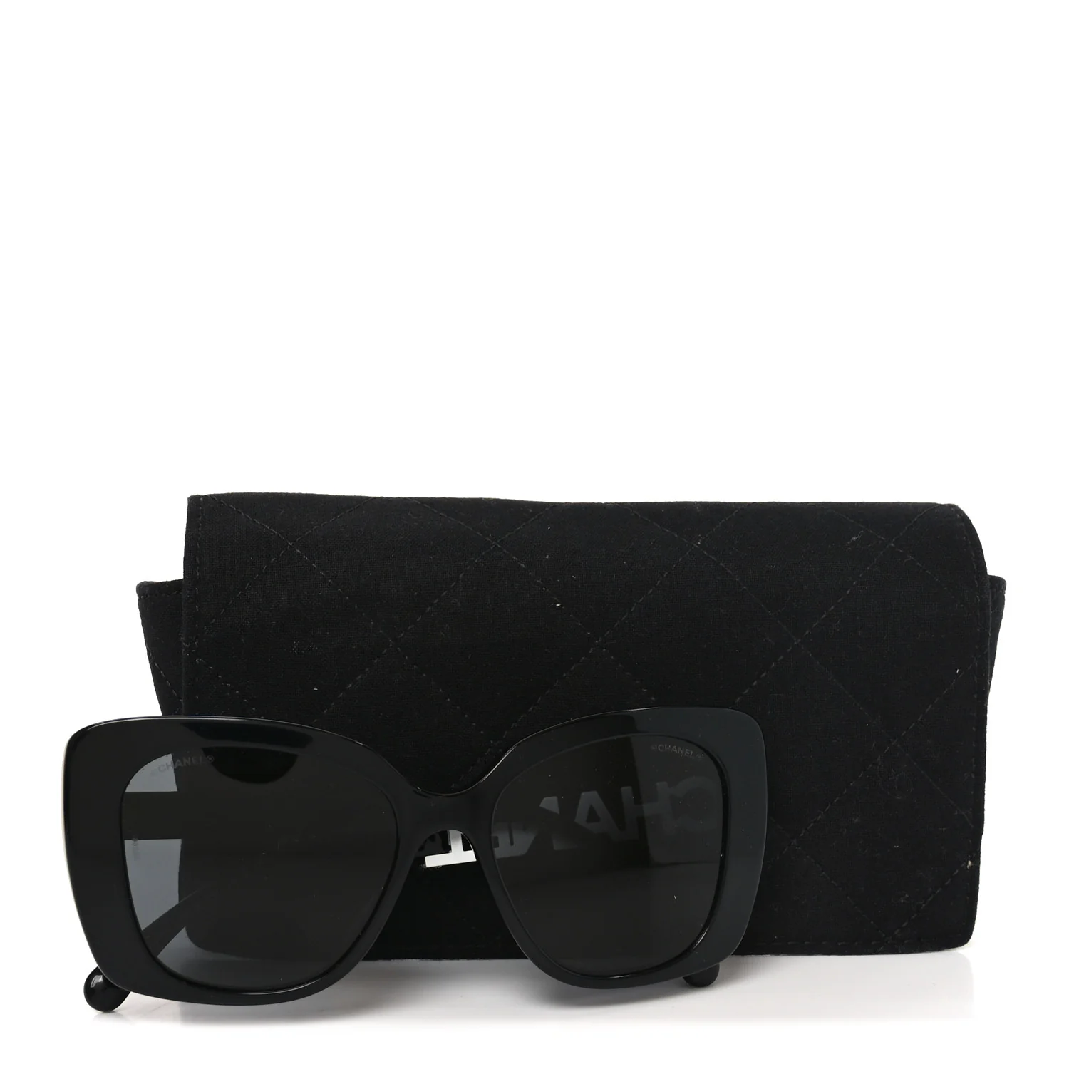 Acetate Strass Square Sunglasses 5422-B-A Black White - Image 7