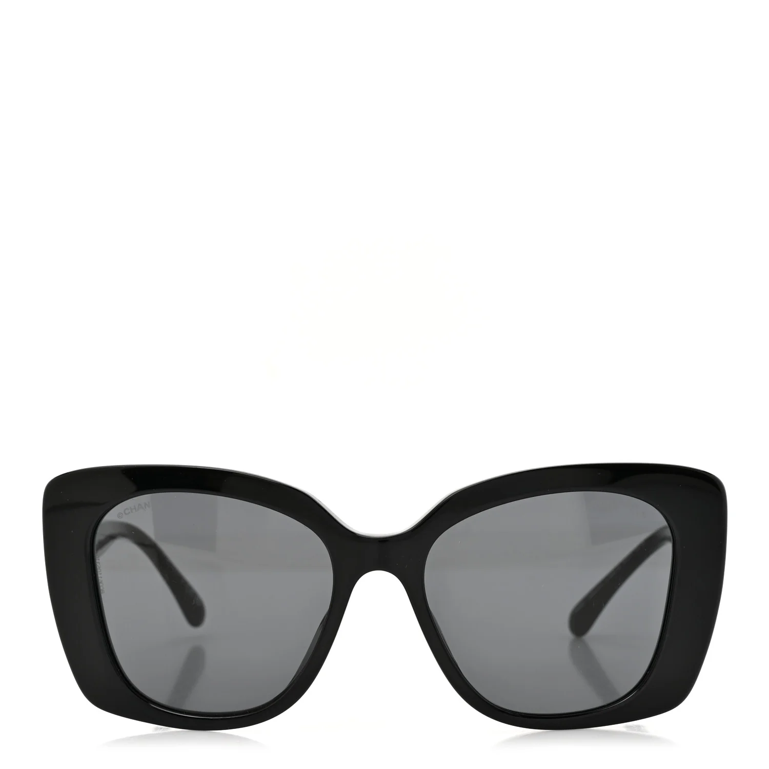 Acetate Strass Square Sunglasses 5422-B-A Black White - Image 2