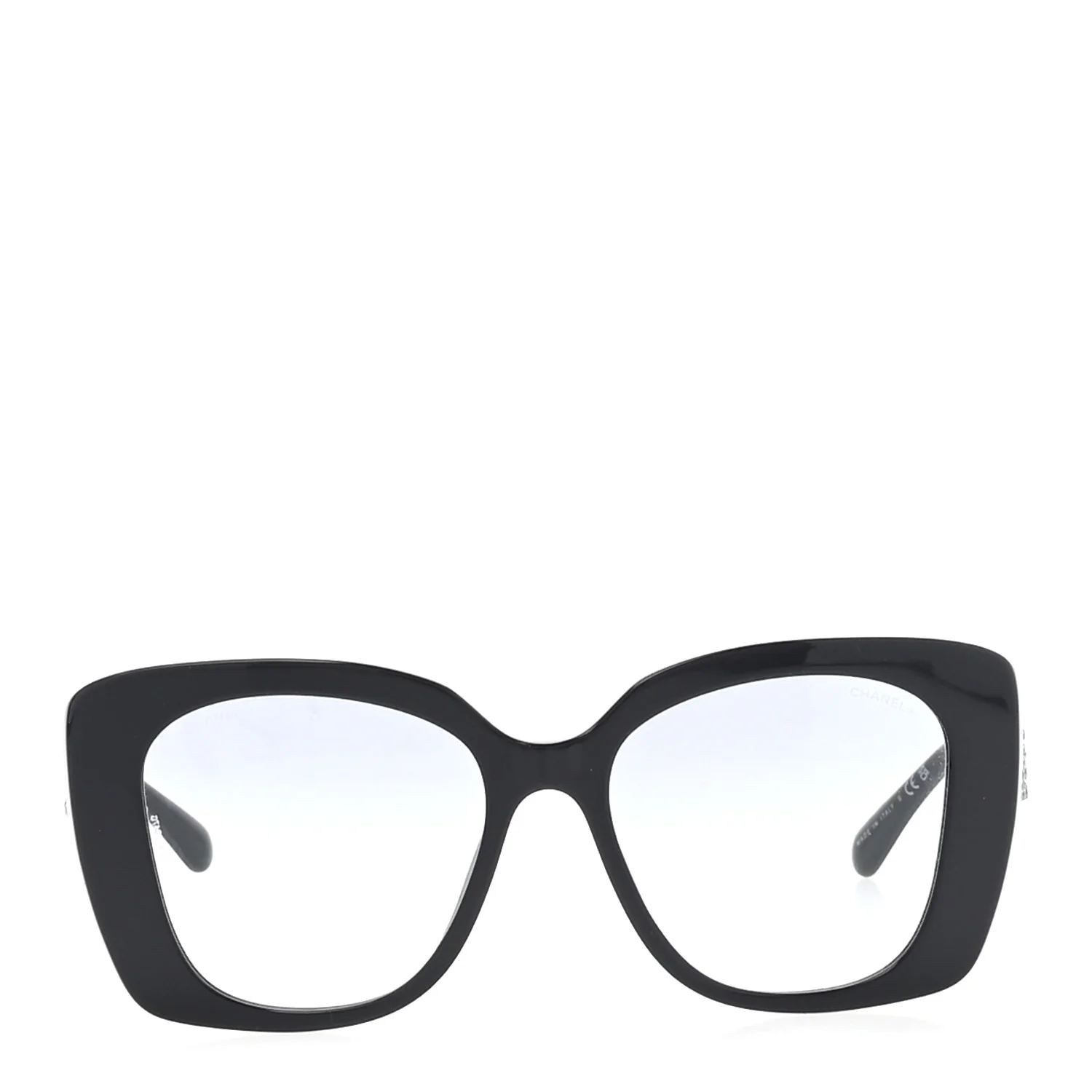 Acetate Strass Square Sunglasses 5422-B Black - Image 2