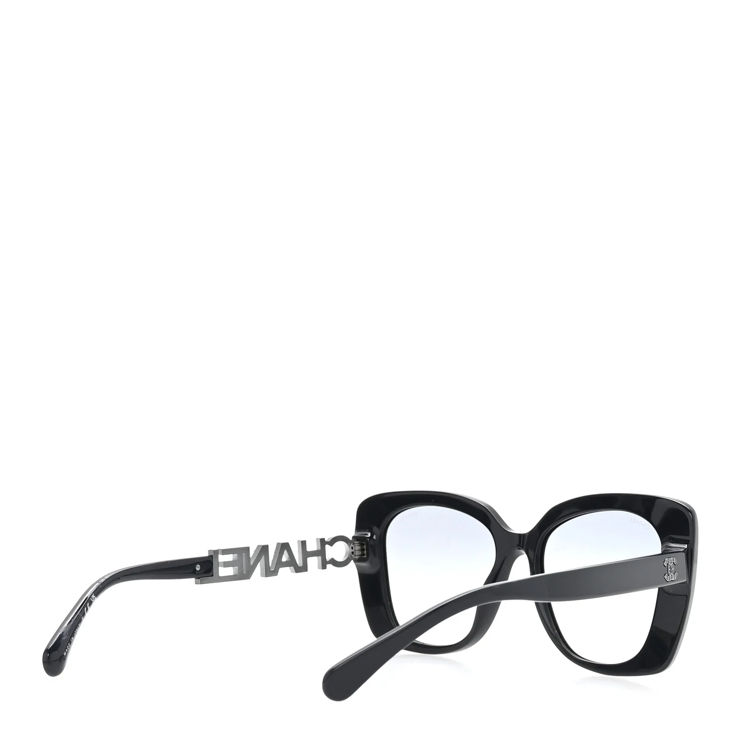 Acetate Strass Square Sunglasses 5422-B Black - Image 4