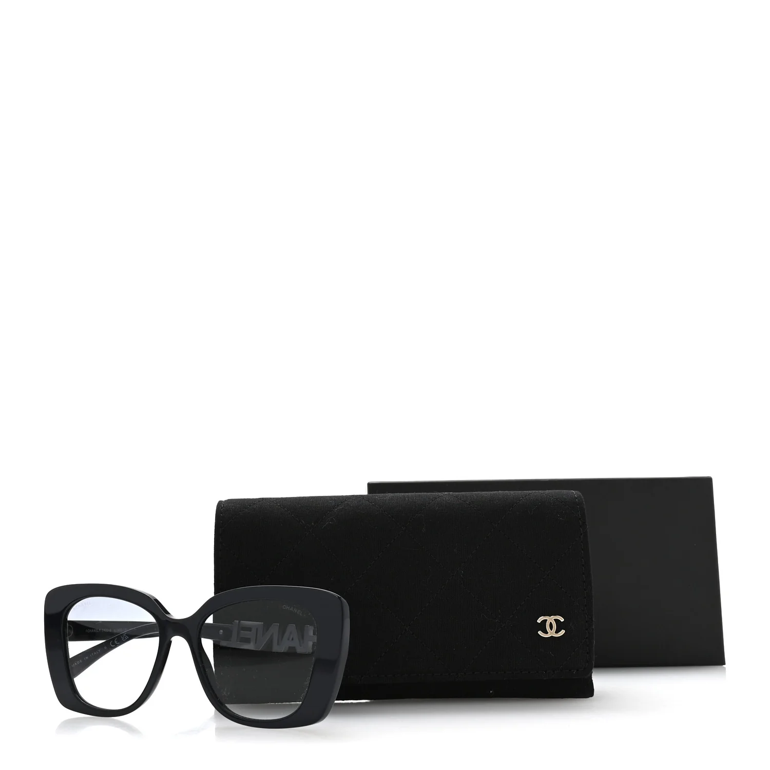 Acetate Strass Square Sunglasses 5422-B Black - Image 8