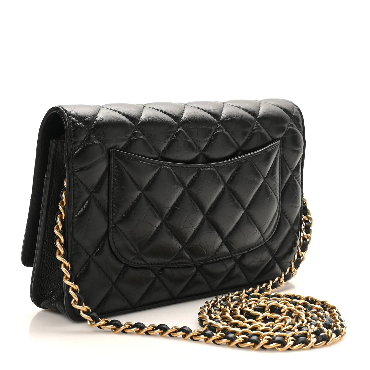 Aged Calfskin Lucky Charms 2.55 Reissue Wallet on Chain WOC Black - Image 3