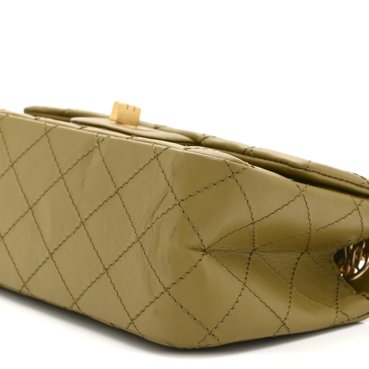 Aged Calfskin Quilted 2.55 Reissue 224 Flap Khaki - Image 10
