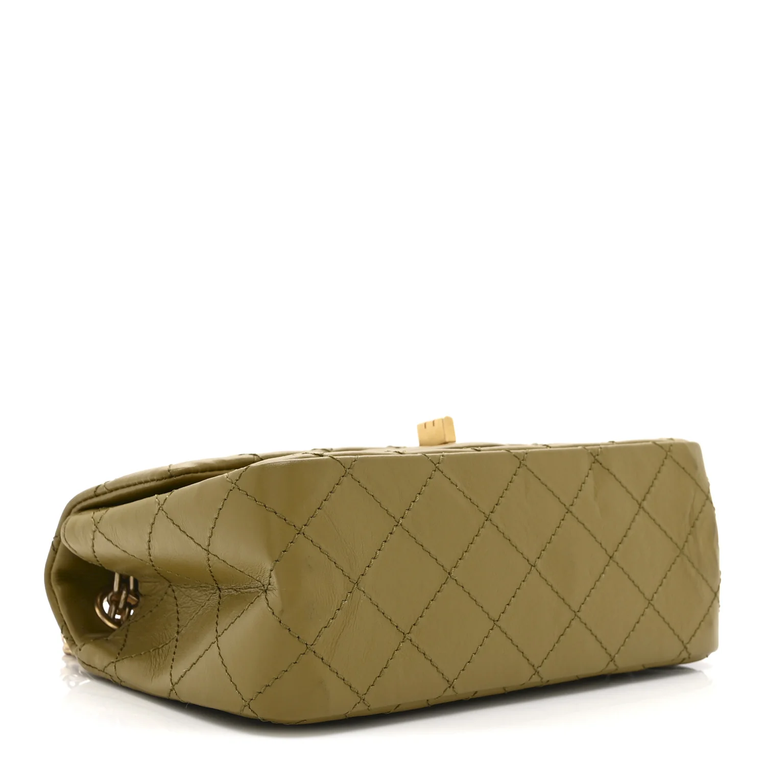 Aged Calfskin Quilted 2.55 Reissue 224 Flap Khaki - Image 4