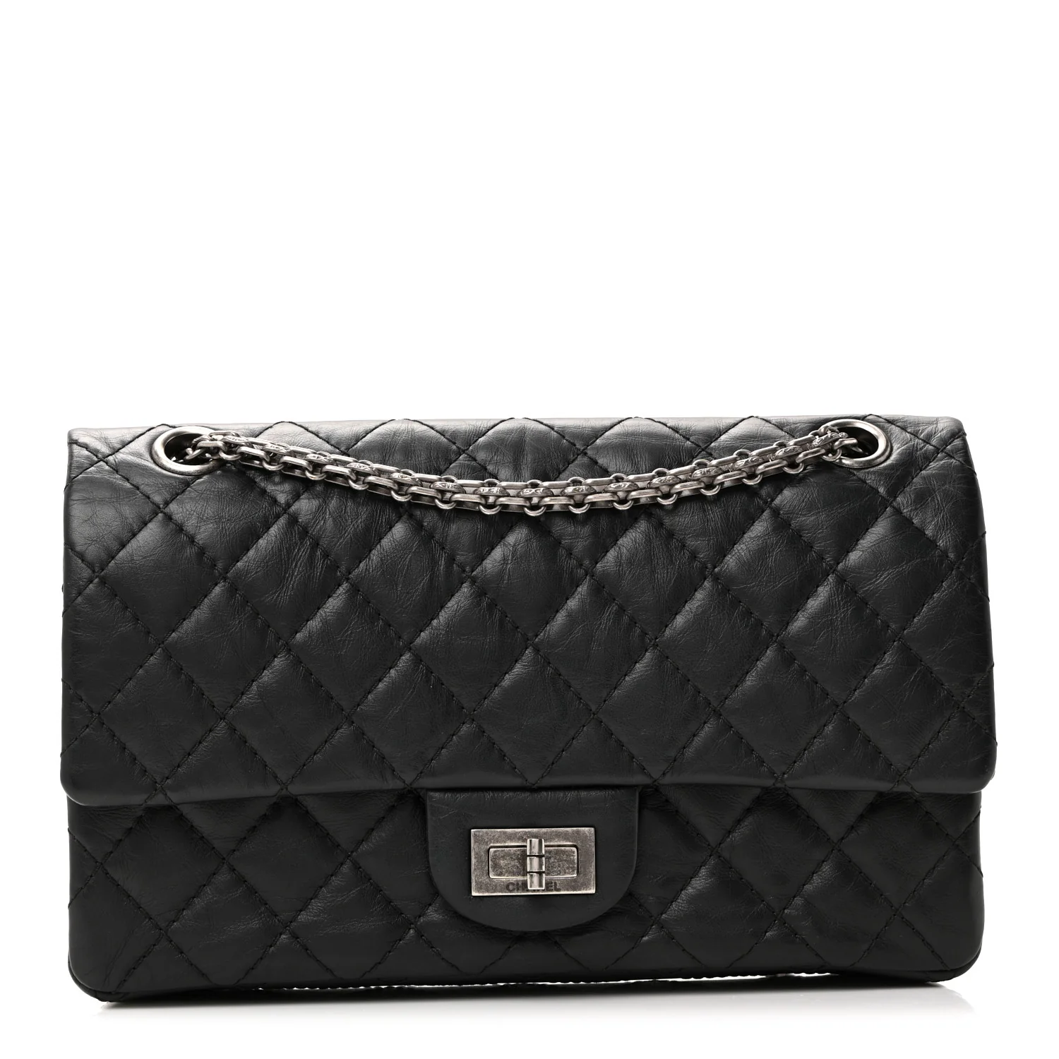 Aged Calfskin Quilted 2.55 Reissue 225 Flap Black - Image 2